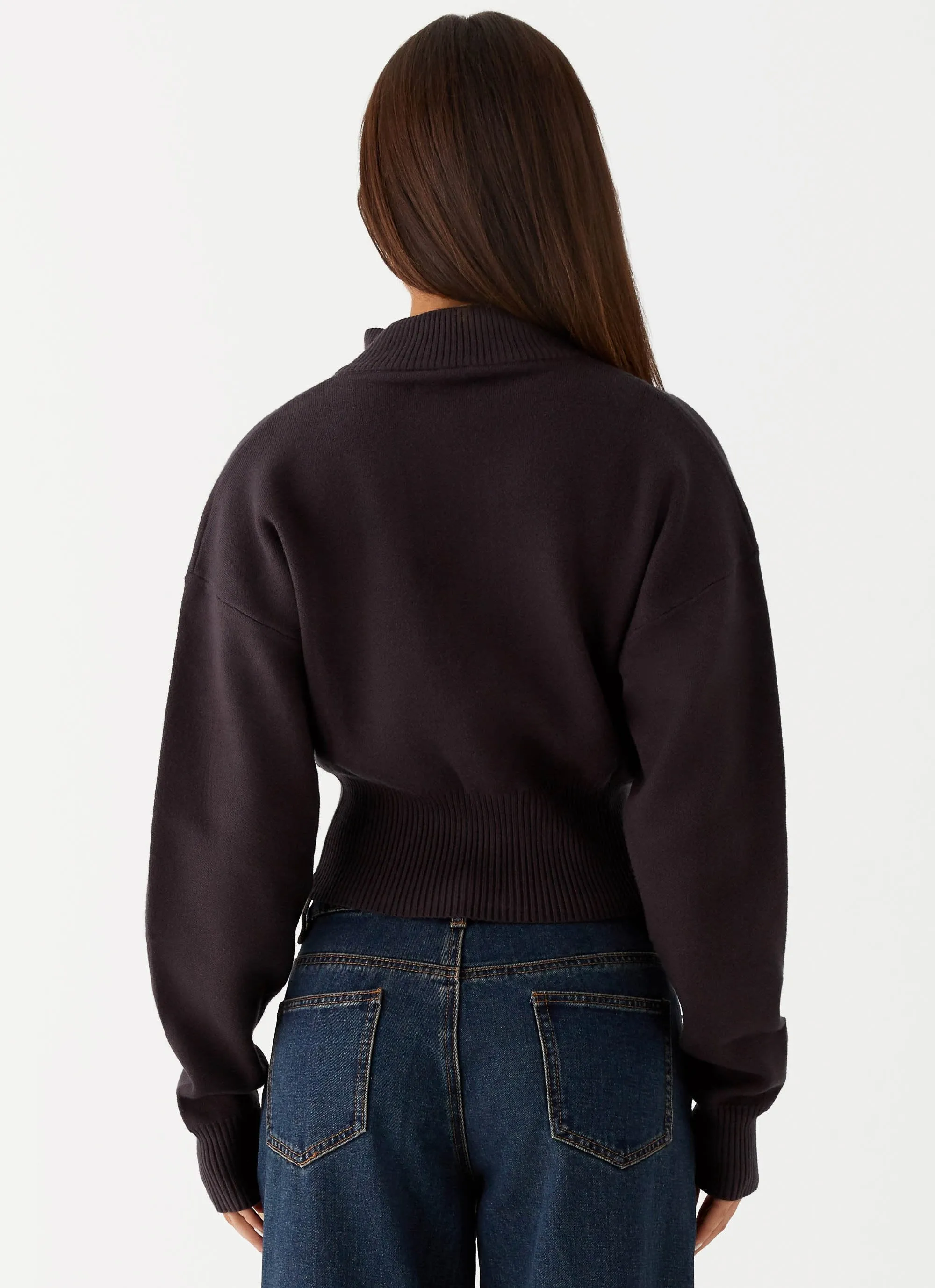 QuickDryConstruction Modular Layering System Episode High Neck Cardigan - Charcoal