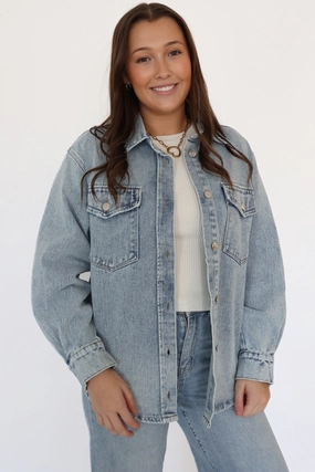 Moisture Control Technology Ryle Denim Shacket