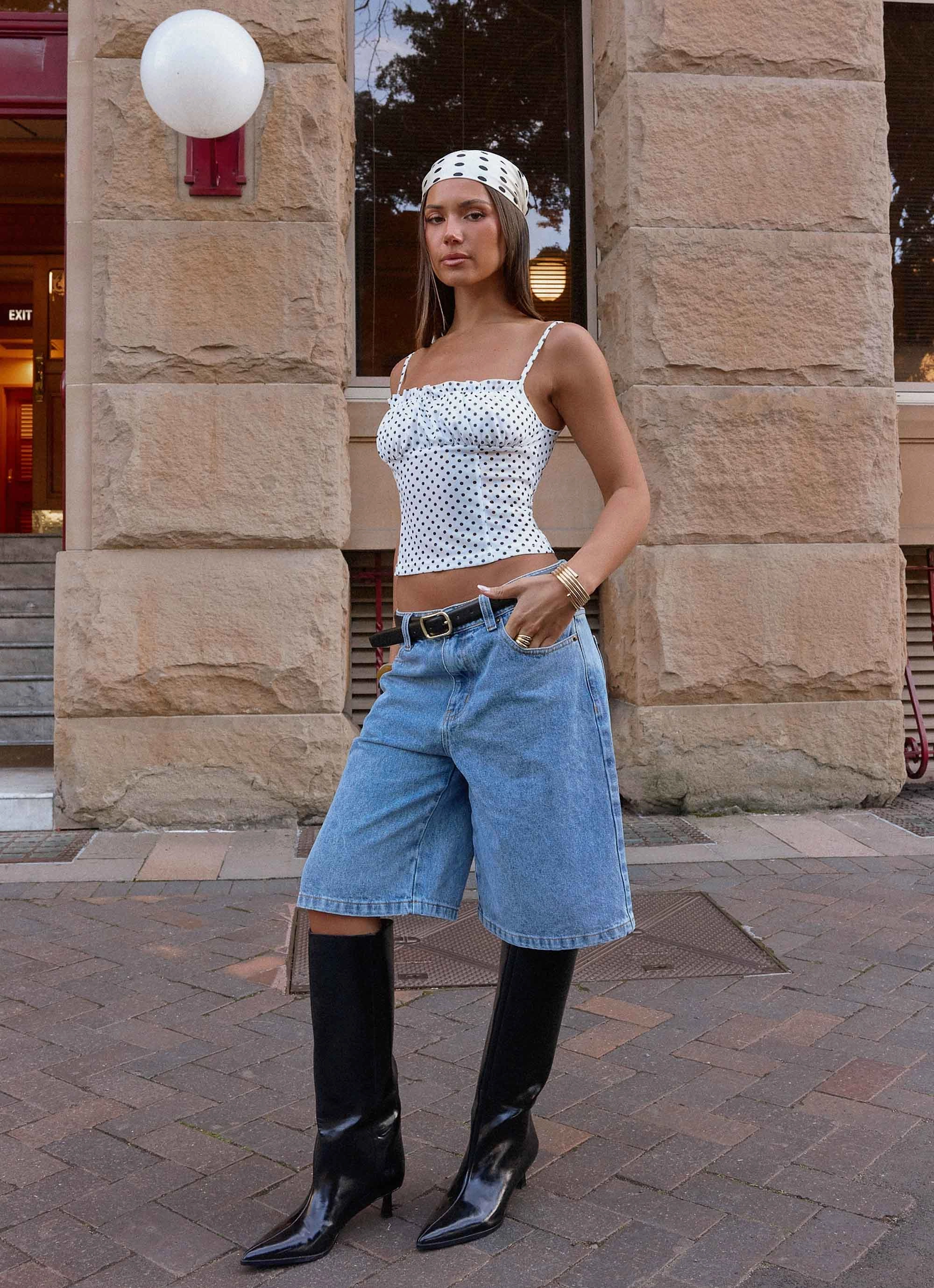 Buffy Top - White Polkadot Cold Weather