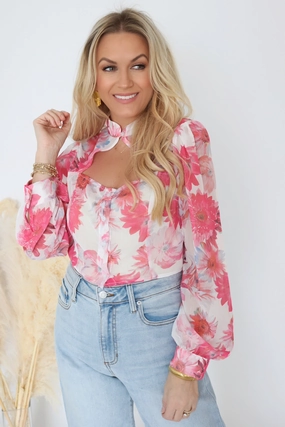 Erika Floral Top (FINAL SALE) High Density Weave