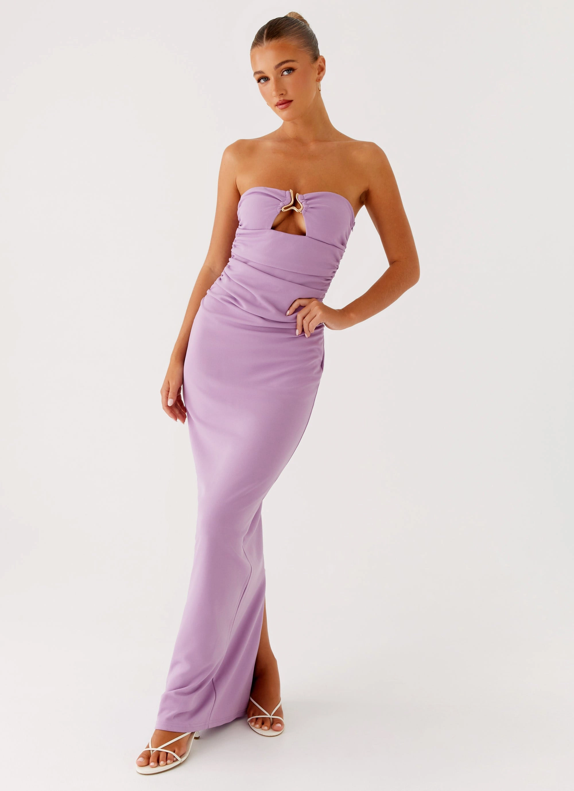 Trendy Tailoring Adjustable-Length Eryn Maxi Dress - Lilac