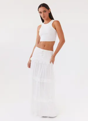 Esmeralda Maxi Skirt - White Earthy Feel Esmeralda Maxi Skirt - White Weekend Outfit Minimal Design