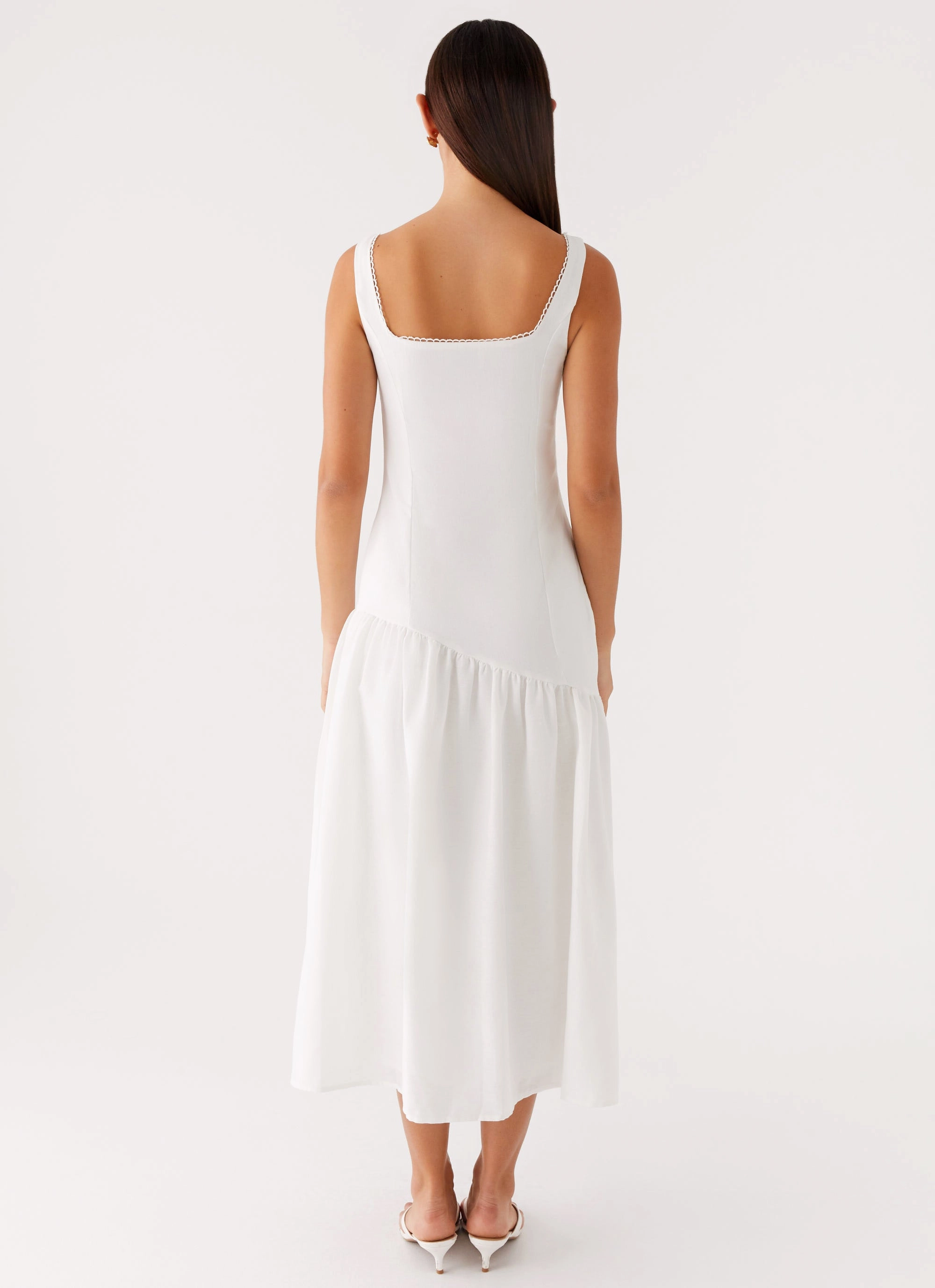 New Mood Soft Stitch Esmerelda Midi Dress - White