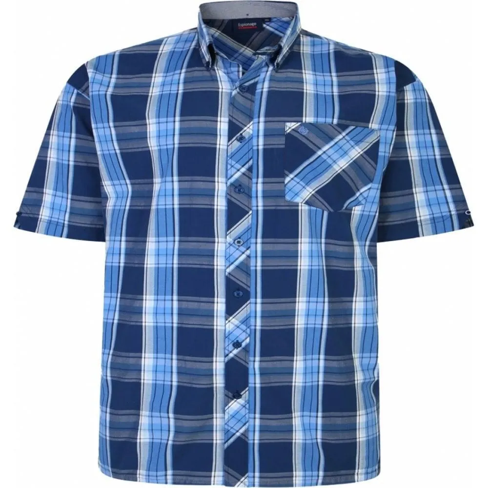 Espionage (SH385) Men's Plus Size Check Shirts in 3 Colour Options 2XL to 8XL