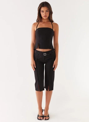 Banks Capri Pants - Black Modern Cut Quick Wear Fit