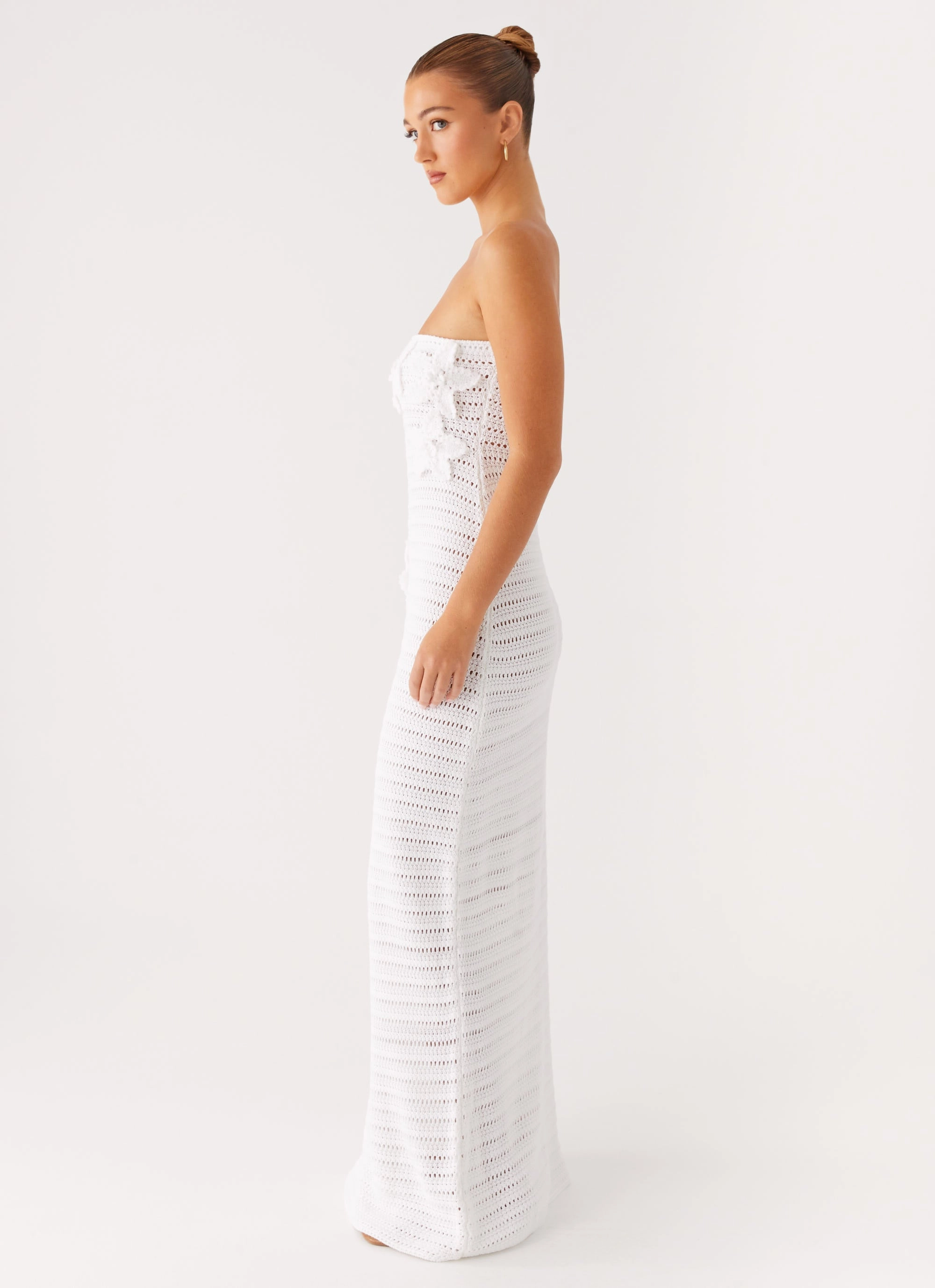 Diaz Crochet Maxi Dress - White Light Attitude