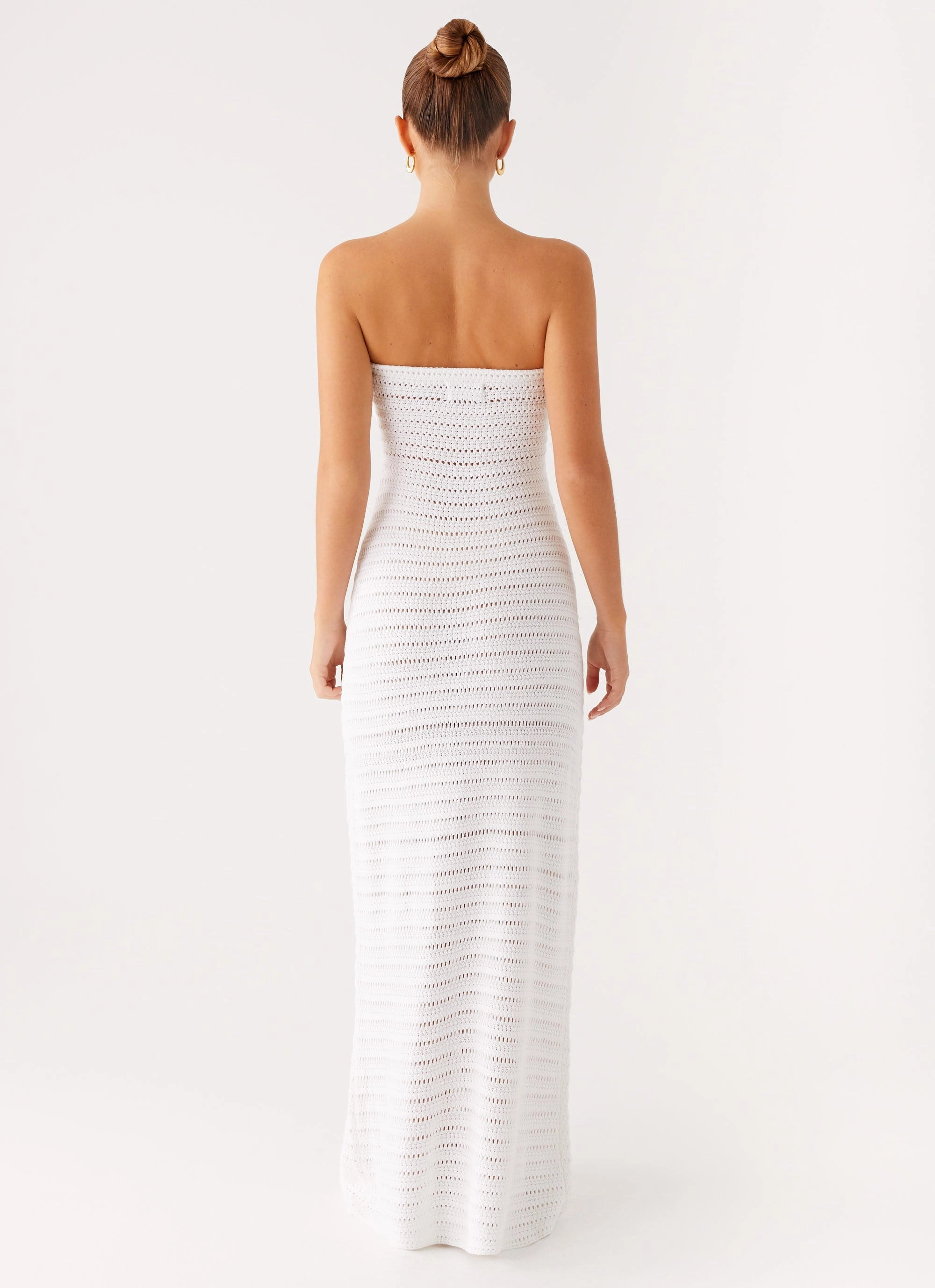 Relaxed Line Diaz Crochet Maxi Dress - White