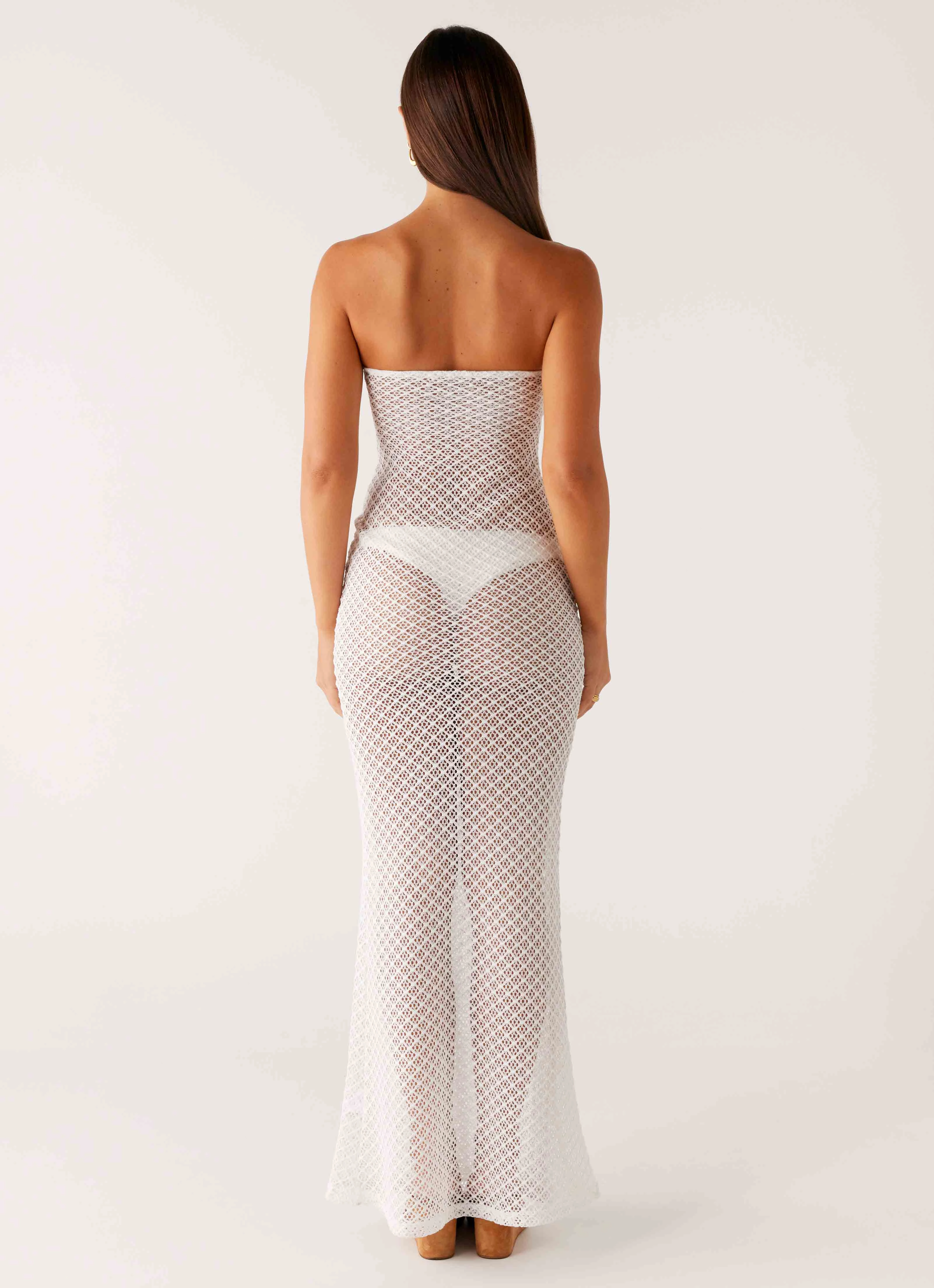Showcase Crochet Maxi Dress - Ivory Pretty Glow Smooth Feel