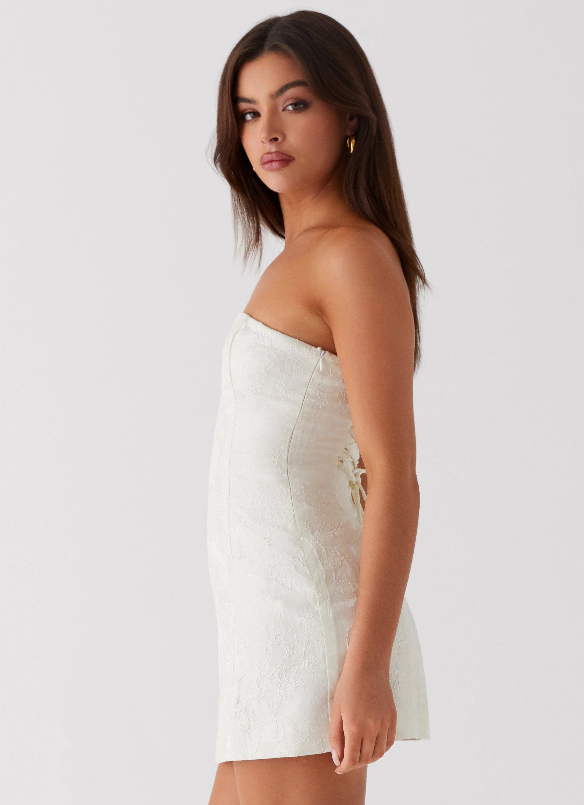 Classy Look Eternity Strapless Mini Dress - Ivory