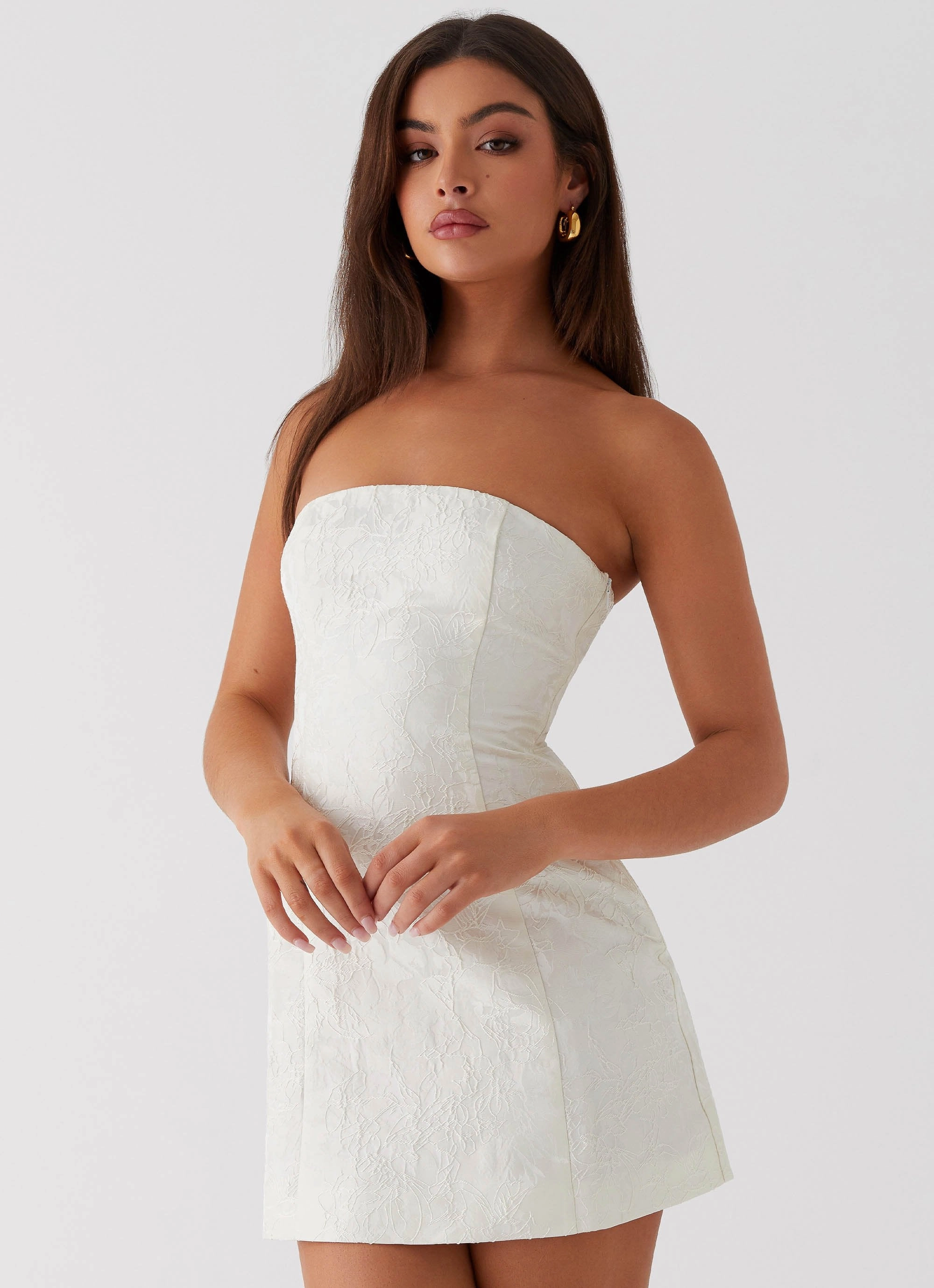 Eternity Strapless Mini Dress - Ivory custom-fit
