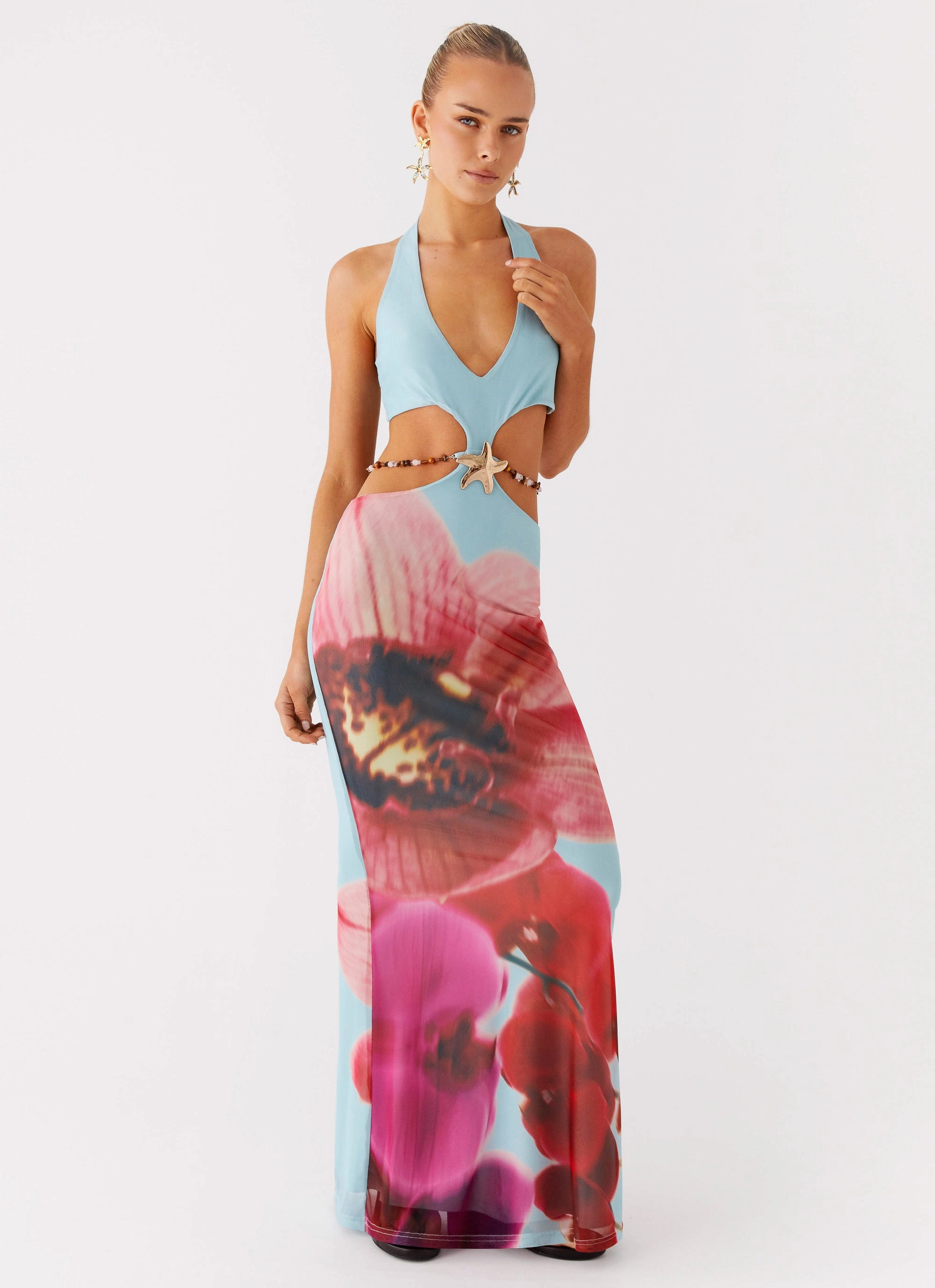 Time To Dance Maxi Dress - Turquoise Bloom Classic Flow