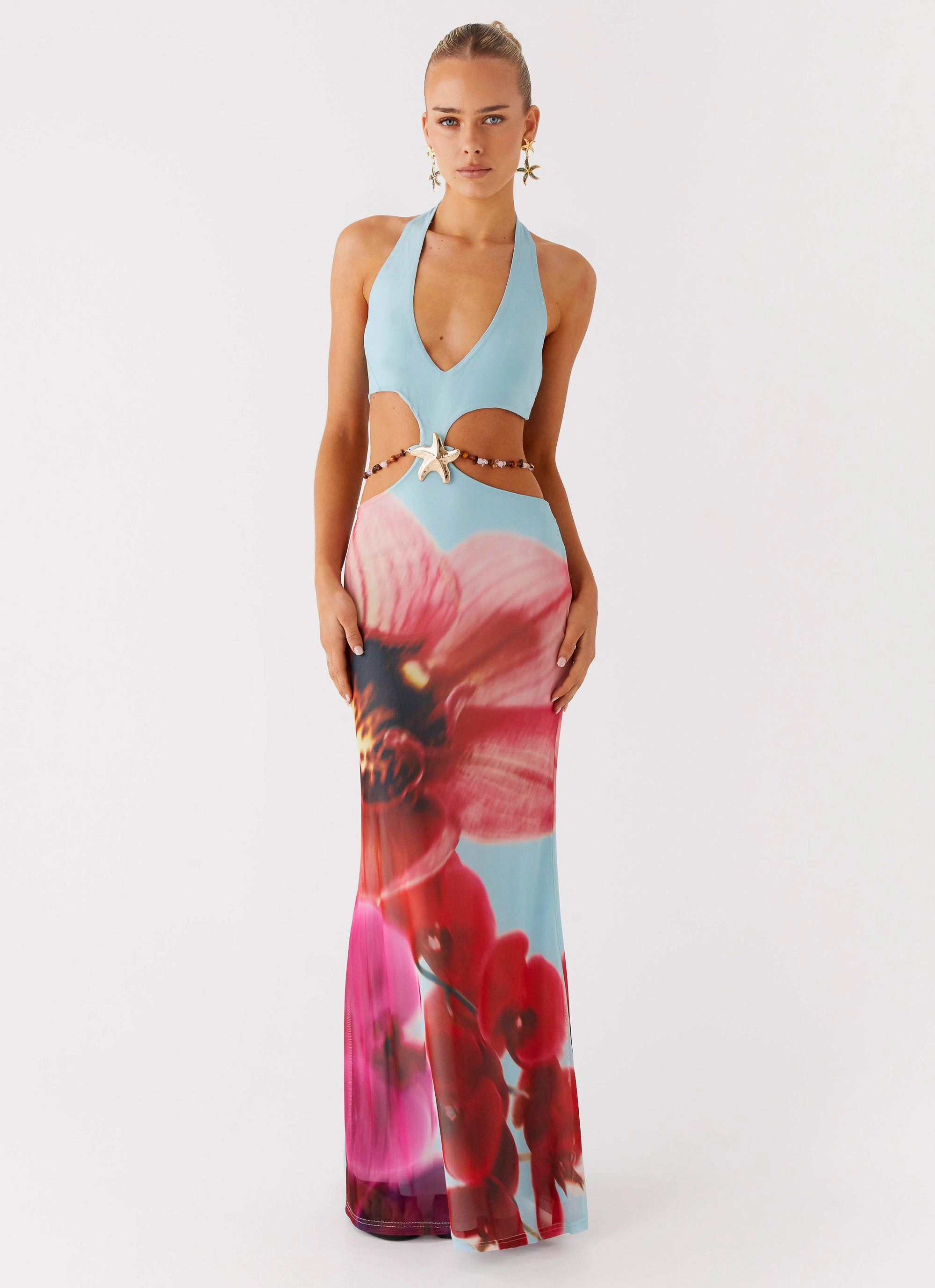 Seasonal Must-Have Time To Dance Maxi Dress - Turquoise Bloom
