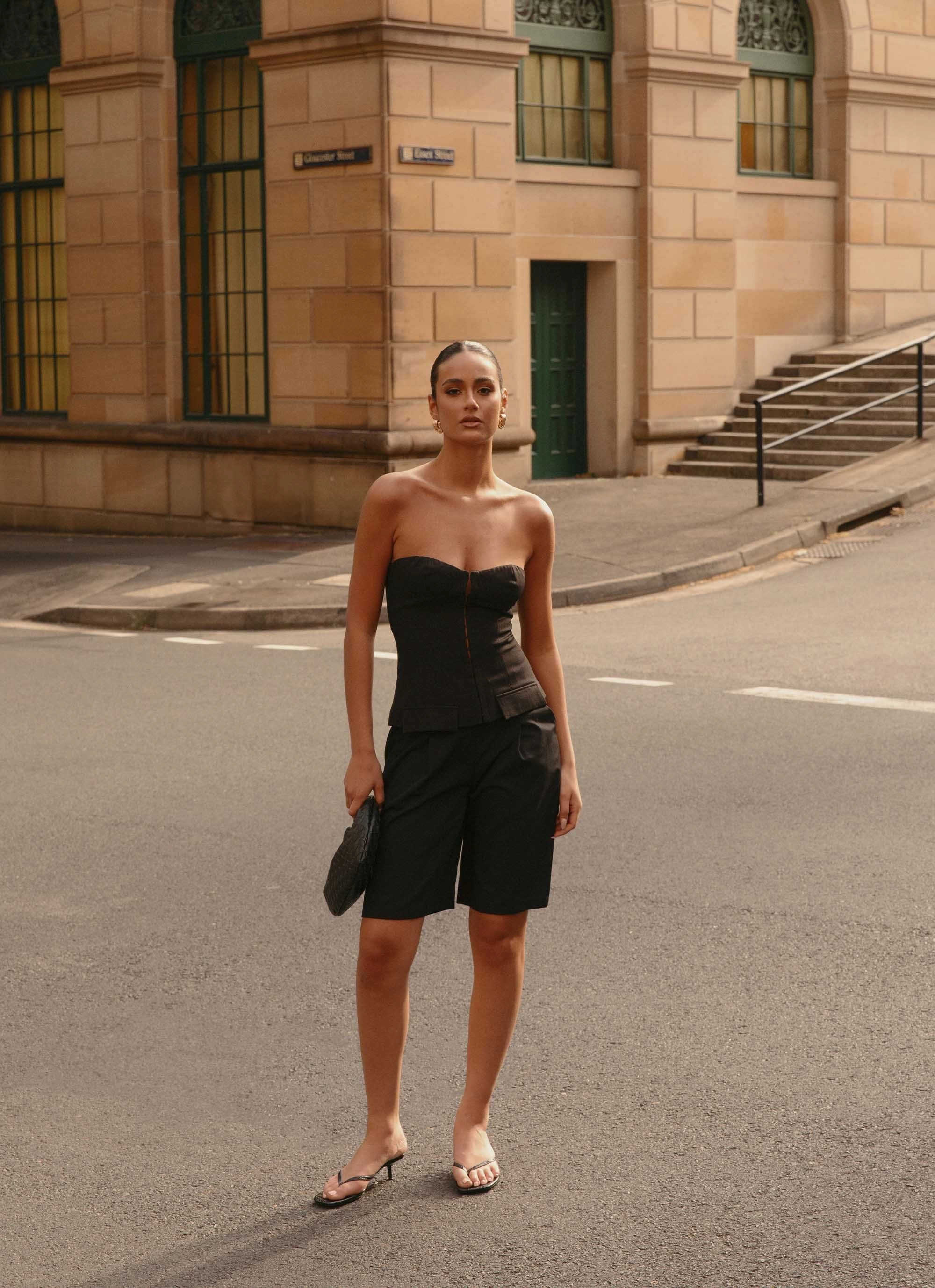 Jeanie Corset Top - Black FlexibleNeckline