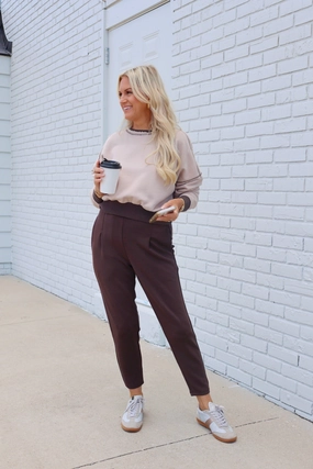 Reflective Safety Accents Reflective Trim Laguna Scuba Pant- Espresso