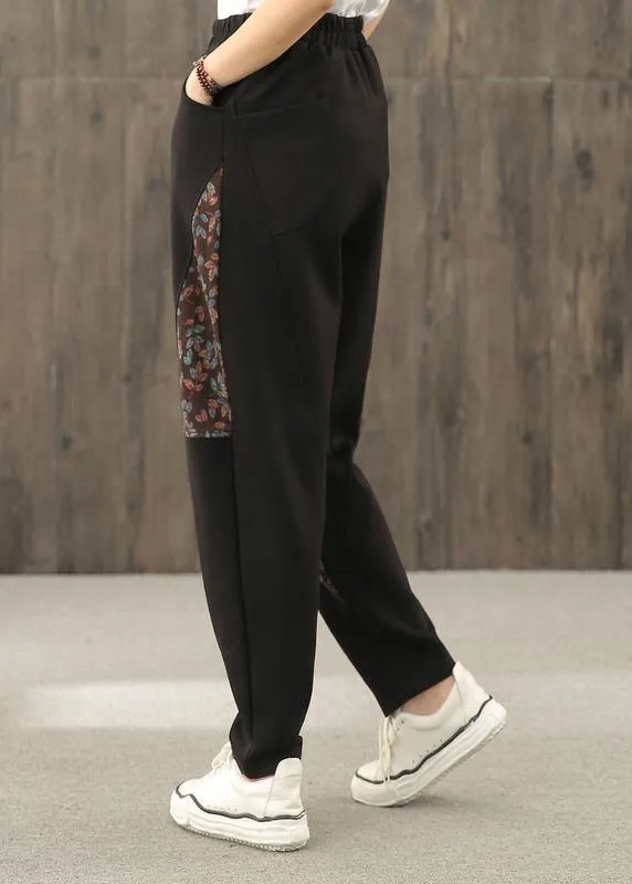 Ethnic style bloomers women's plus size wide leg trousers loose high waist pants