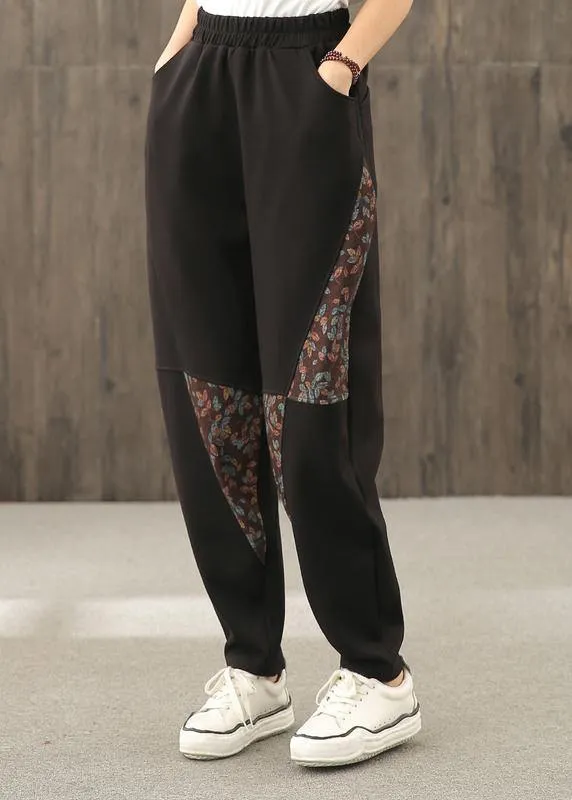 Ethnic style bloomers women's plus size wide leg trousers loose high waist pants