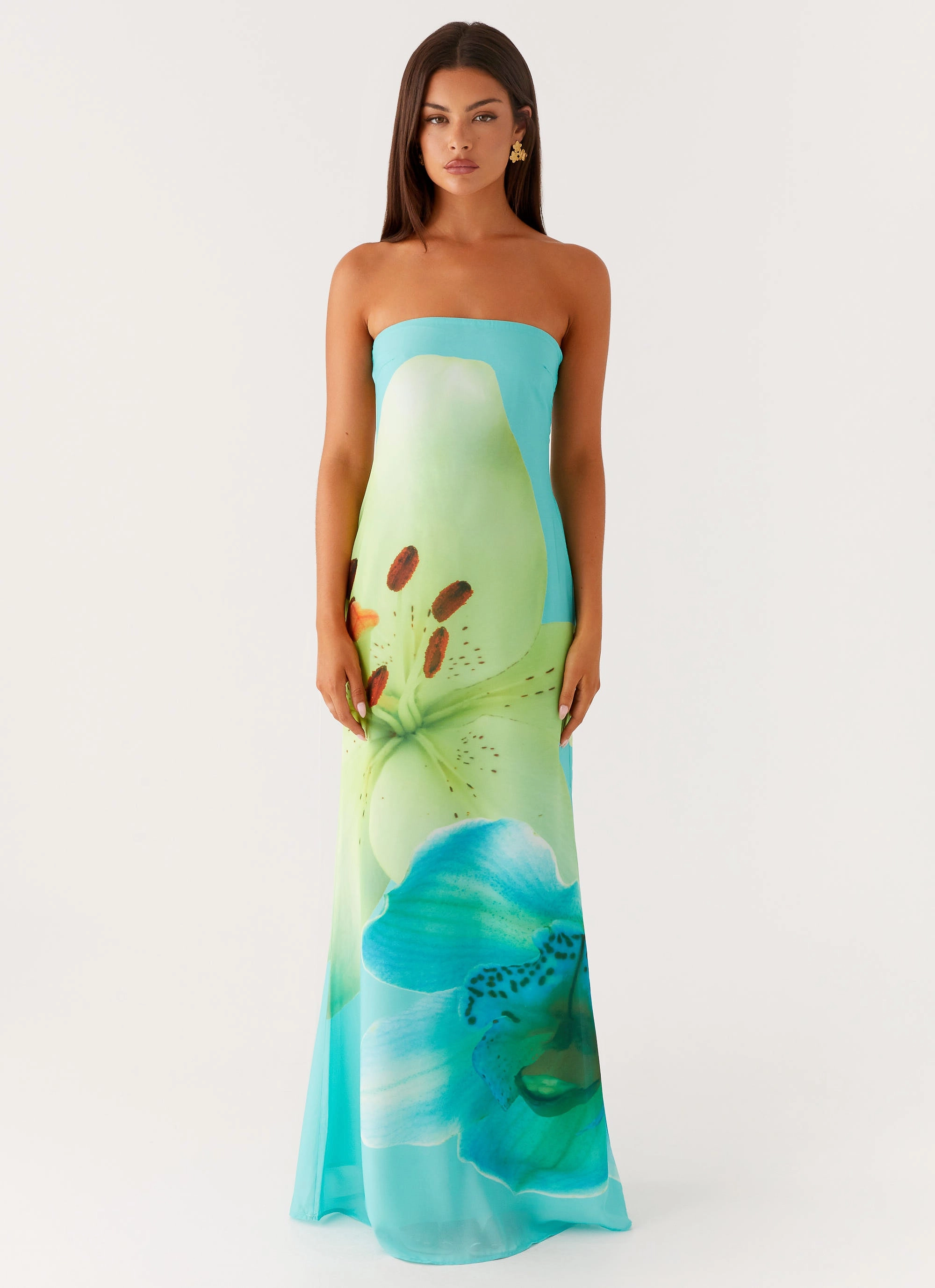 Seasonal Must-Have Everyday-Use Darcy Maxi Dress - Turquoise Floral