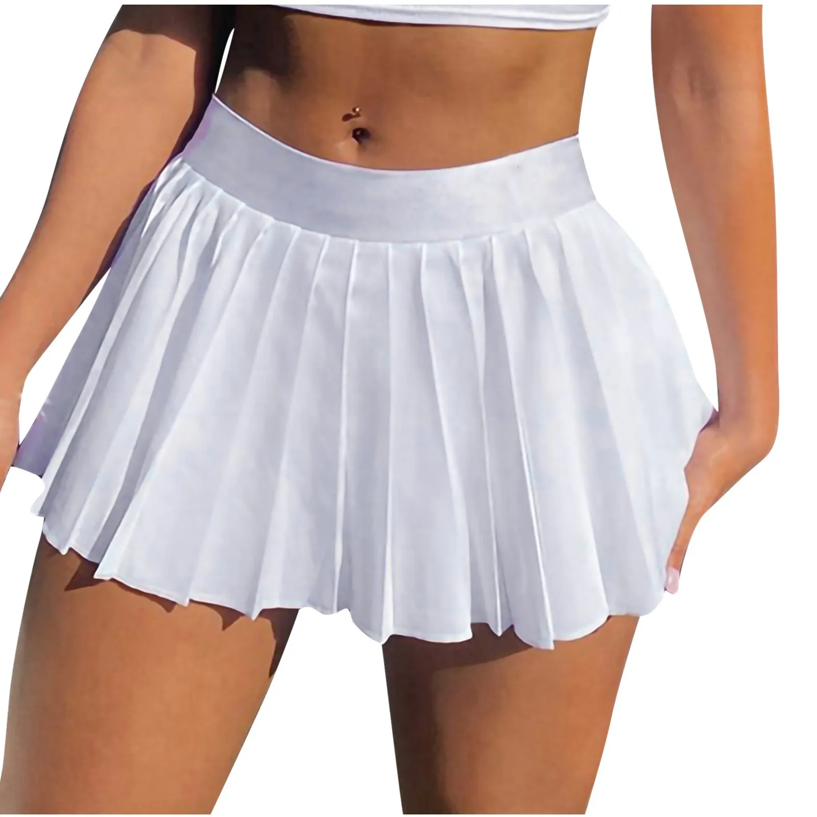 Europe Women Printed Skirt High Waist Sexy Casual Pleated A-Line Skirt