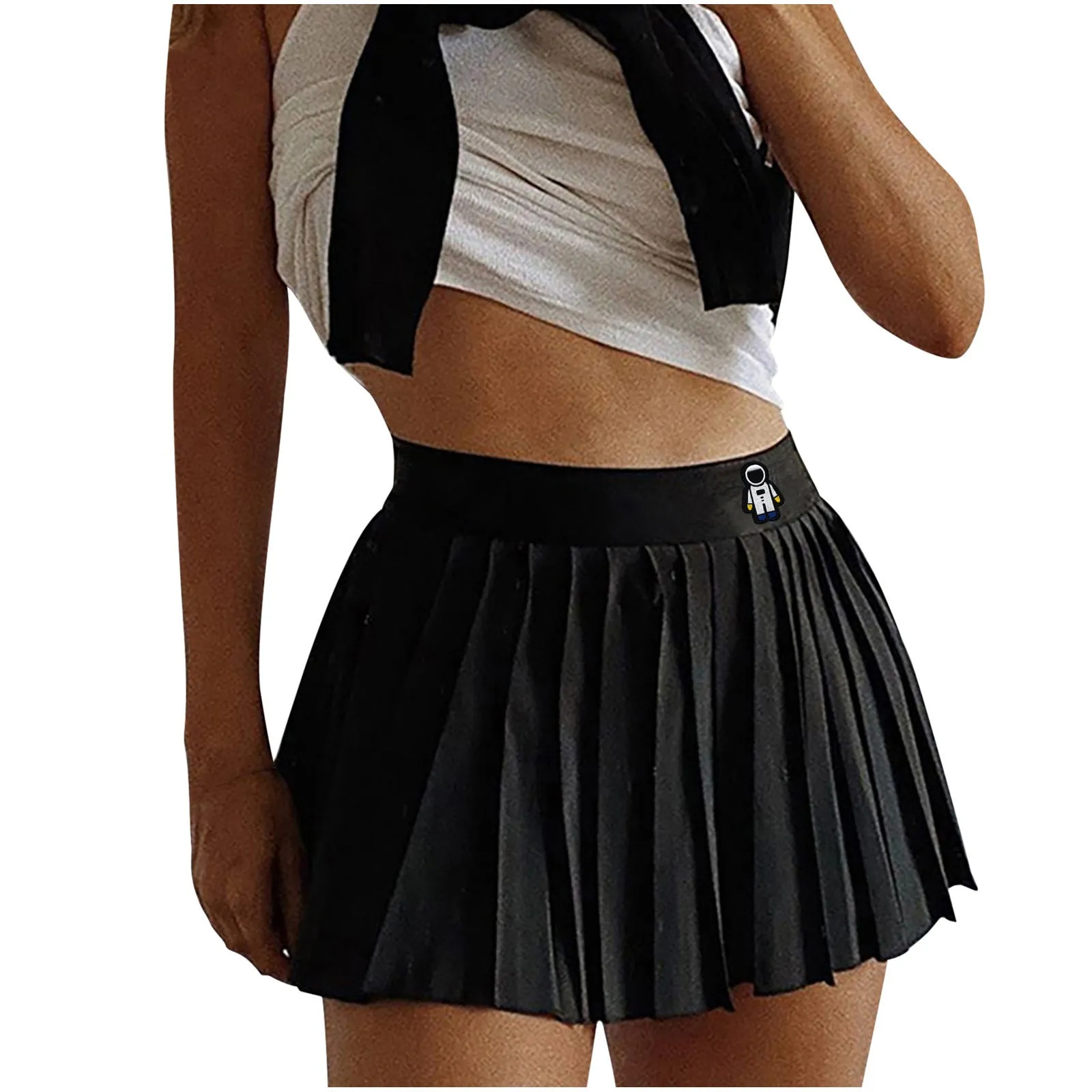 Europe Women Printed Skirt High Waist Sexy Casual Pleated A-Line Skirt