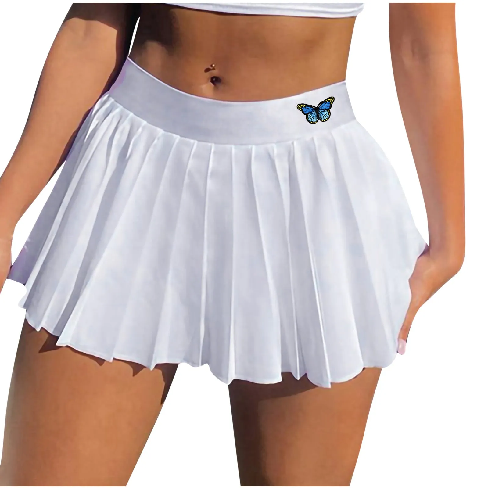 Europe Women Printed Skirt High Waist Sexy Casual Pleated A-Line Skirt