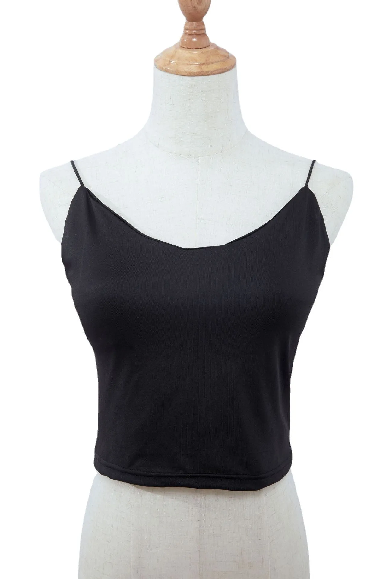 Europe Women Summer Solid Colored Strap Slim Look Tank Top Camisole Outdoor Tank Top