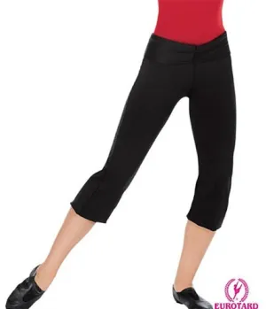 Eurotard Plus Size Ruched Front Fold Over Waist Capri Pants