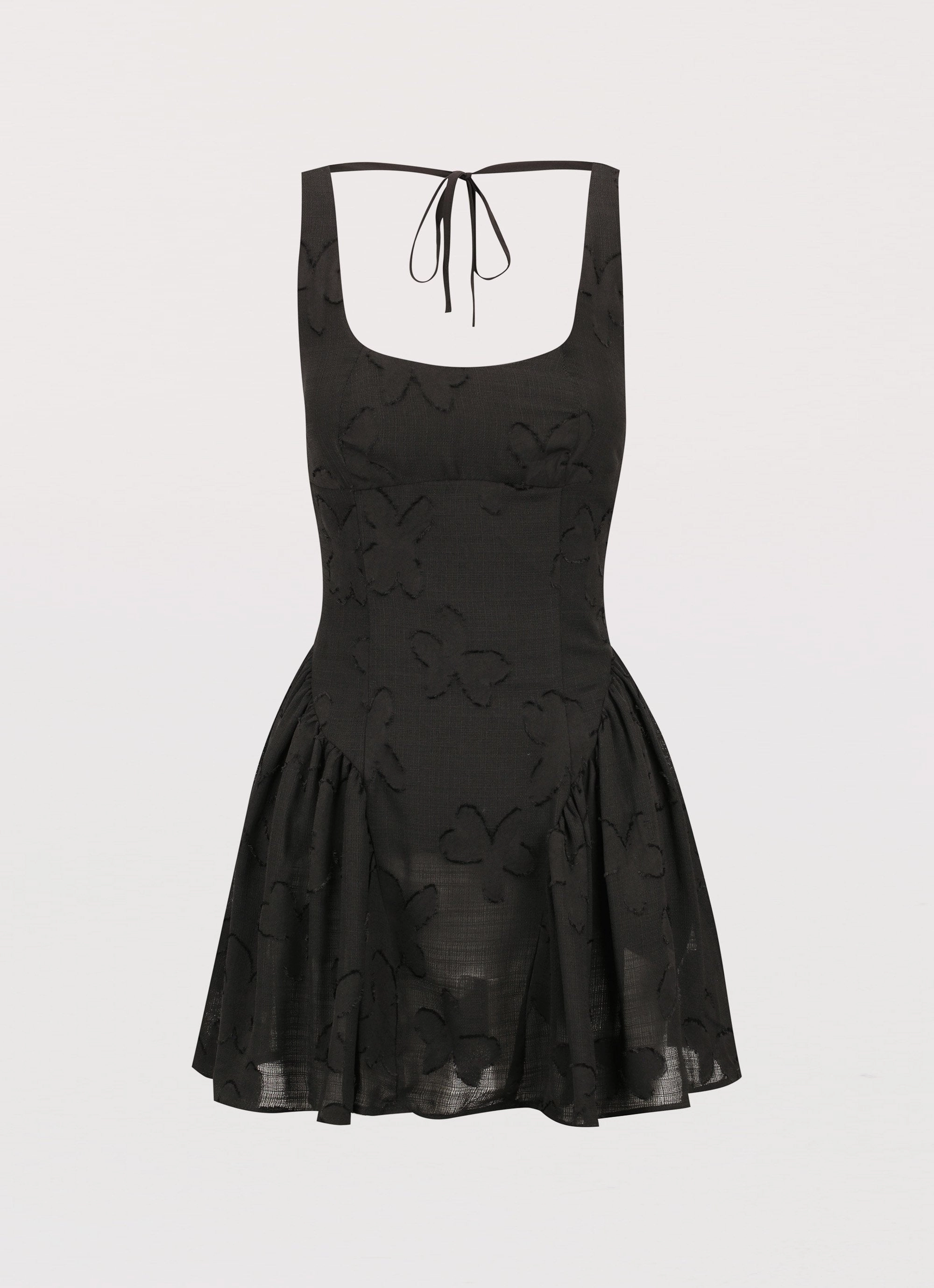Evelyn Mini Dress - Black Clean Outline Fashionable Layers