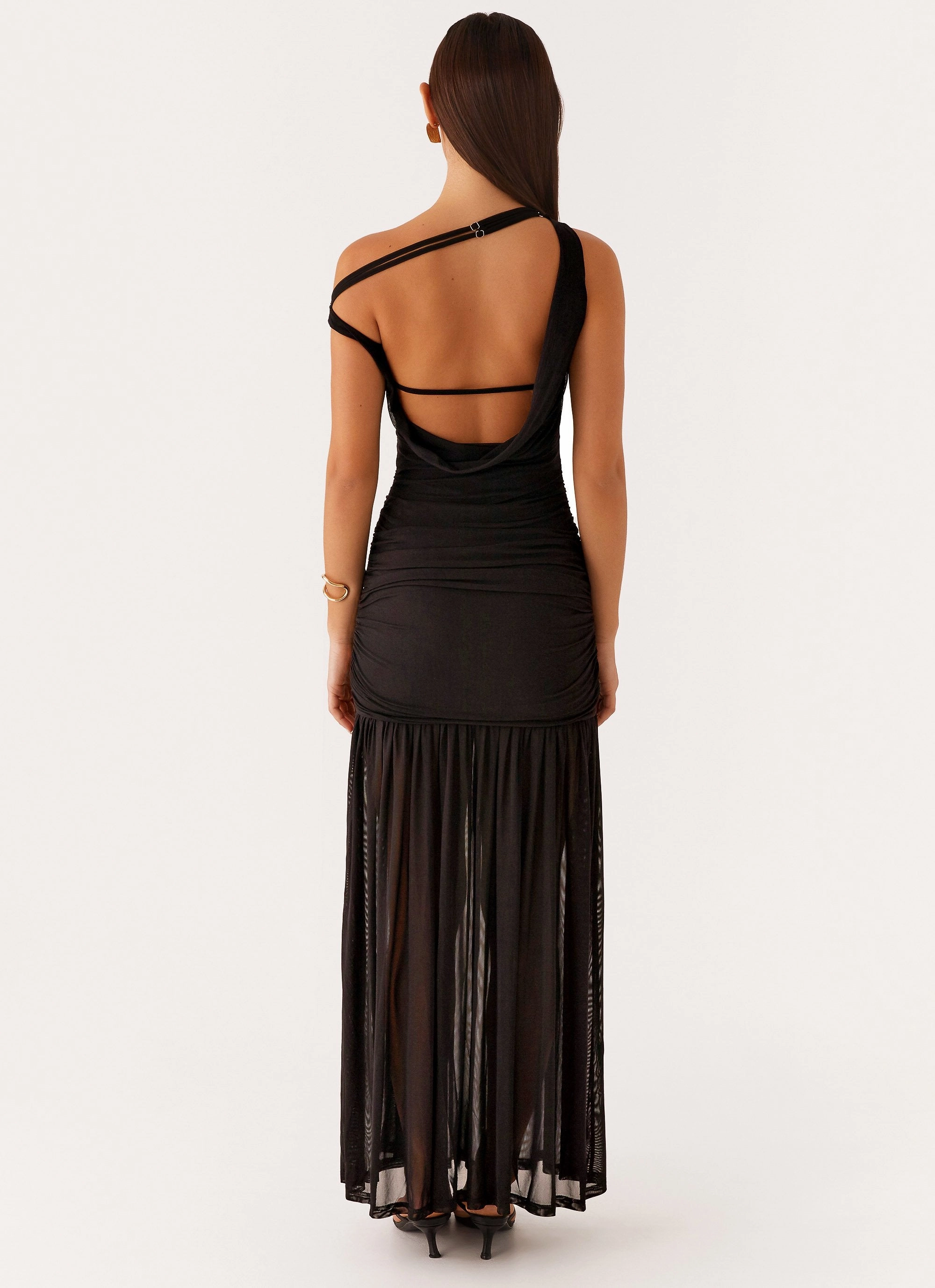 Mid layer Removable-Straps Pavilion Maxi Dress - Black