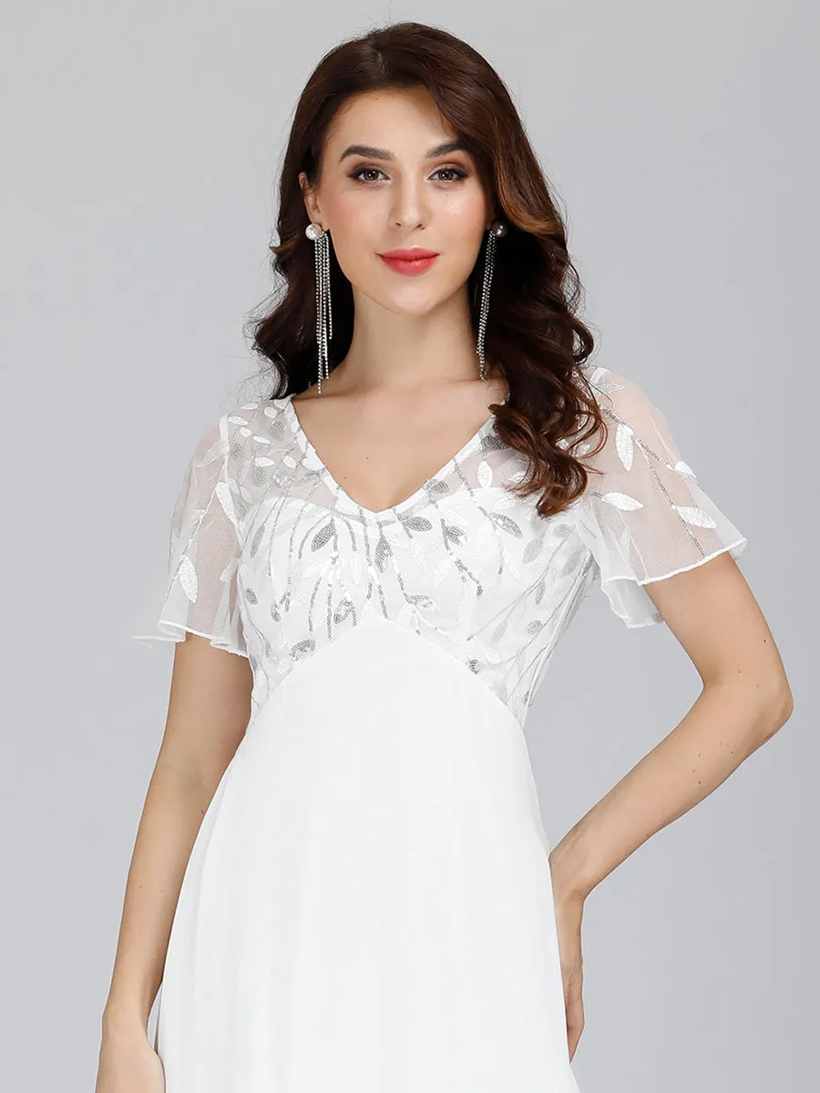 Ever-Pretty Floral Lace Sequin Print Evening Dresses  with Cap Sleeve EZ07706