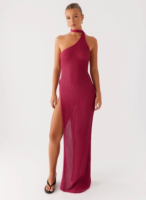 All Layer Quick Outfit Carryn Knit Maxi Dress - Hot Pink