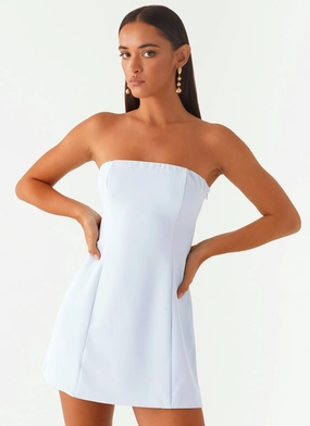 everyday elegance Ayanna Strapless Mini Dress - Blue Romance Soul Ayanna Strapless Mini Dress - Blue