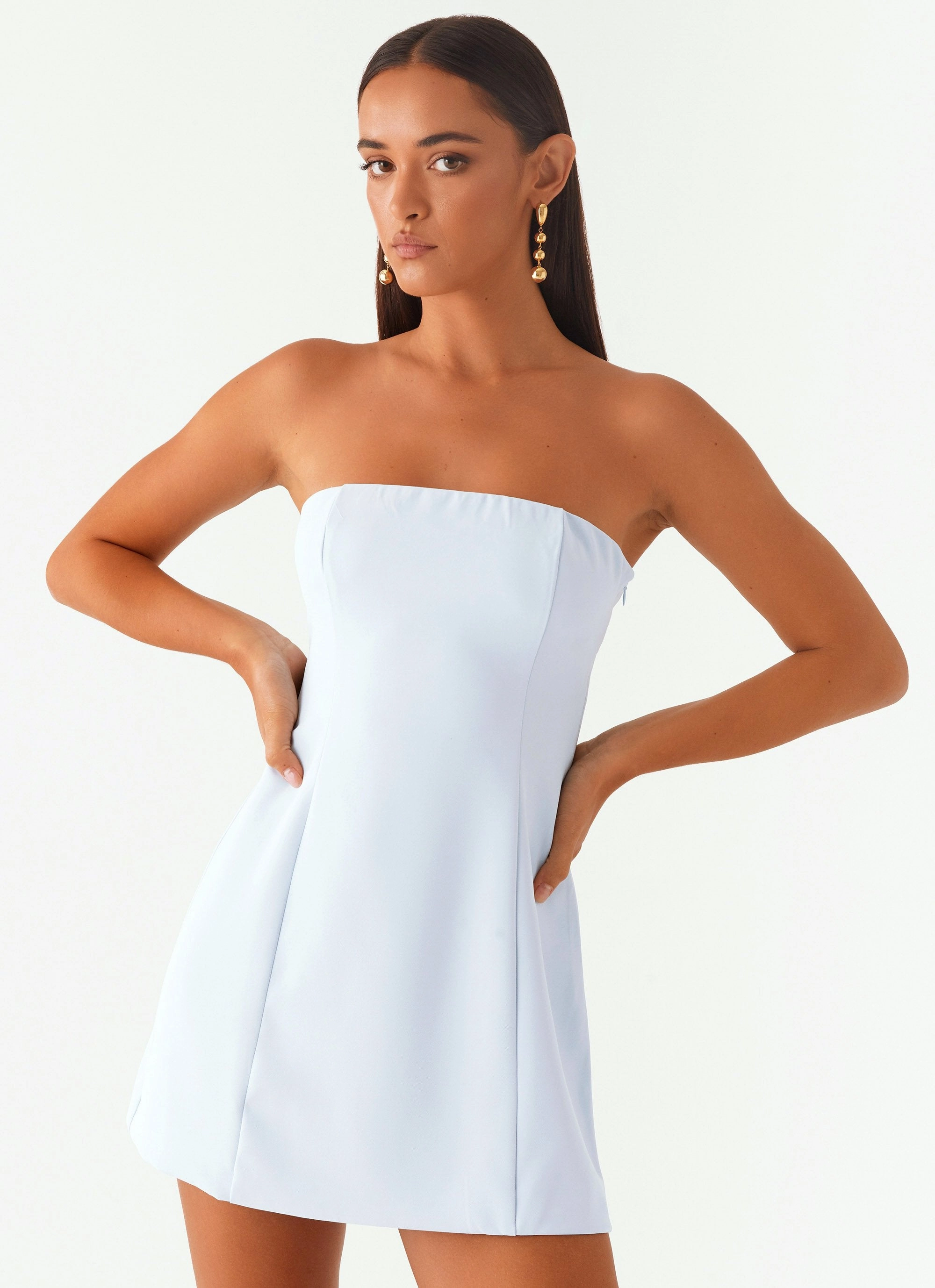 Romance Soul Ayanna Strapless Mini Dress - Blue