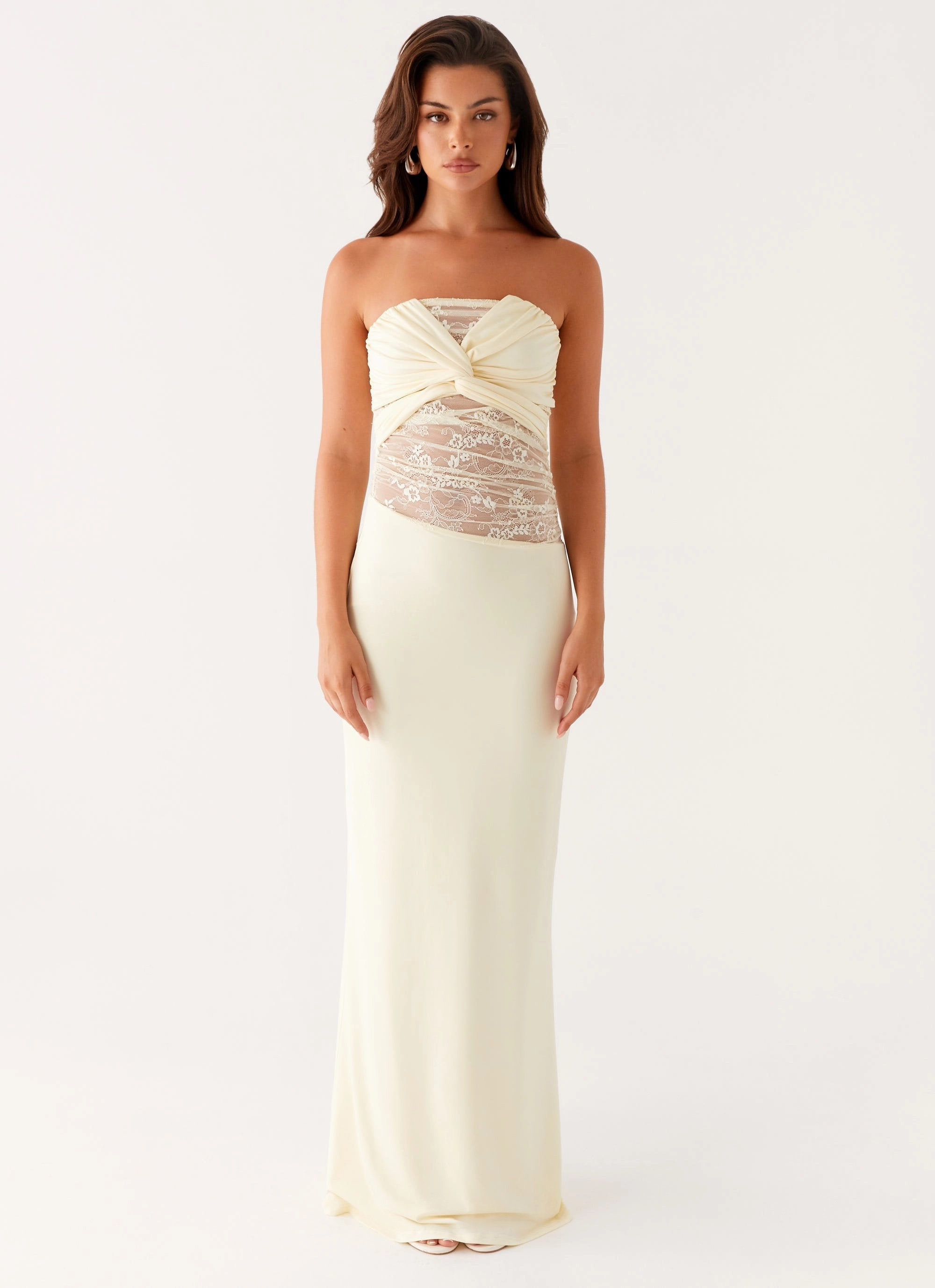 Sweet Energy Strapless Maxi Dress - Yellow Feminine Comfort