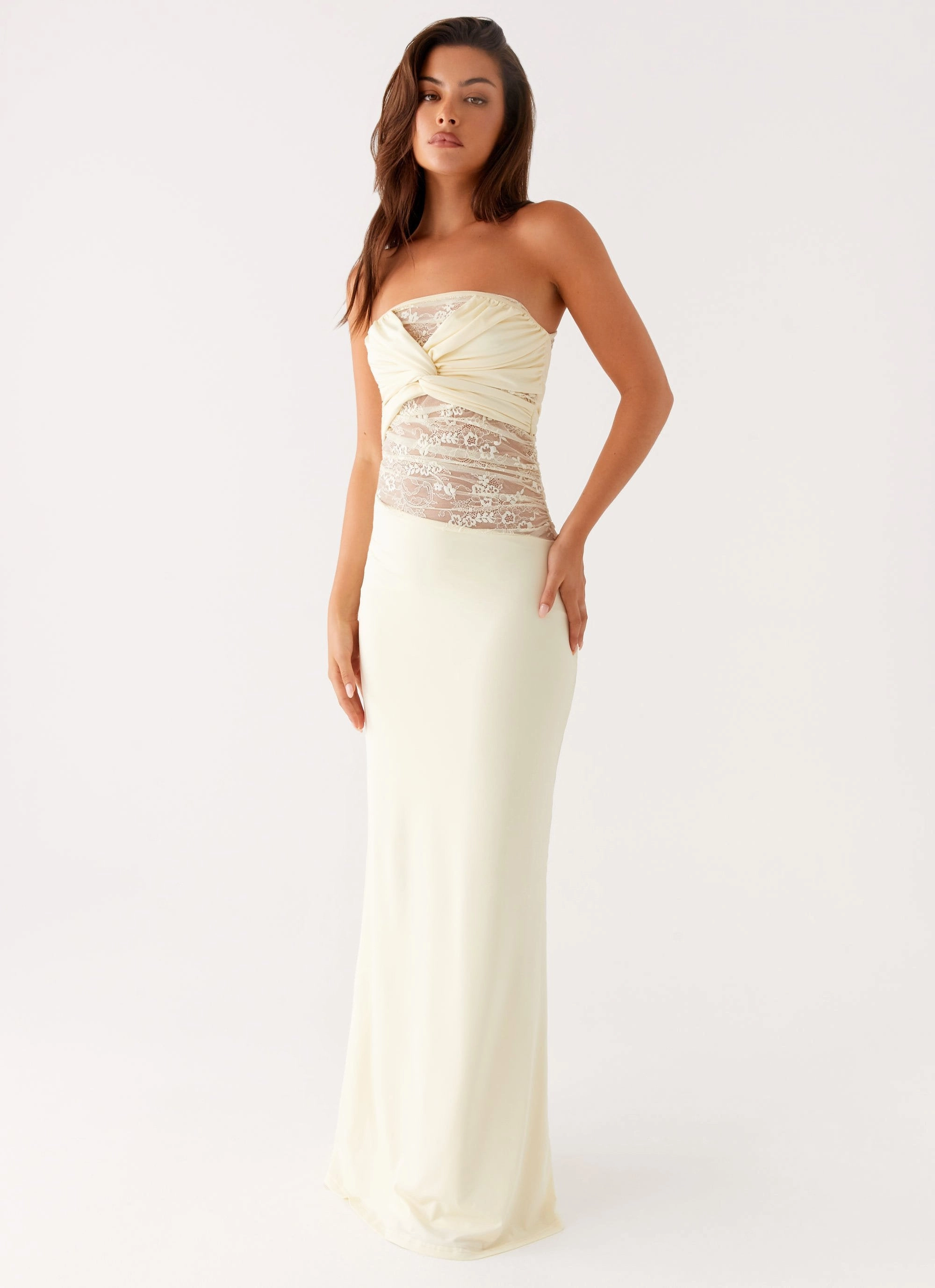 Sweet Energy Strapless Maxi Dress - Yellow Work or Casual