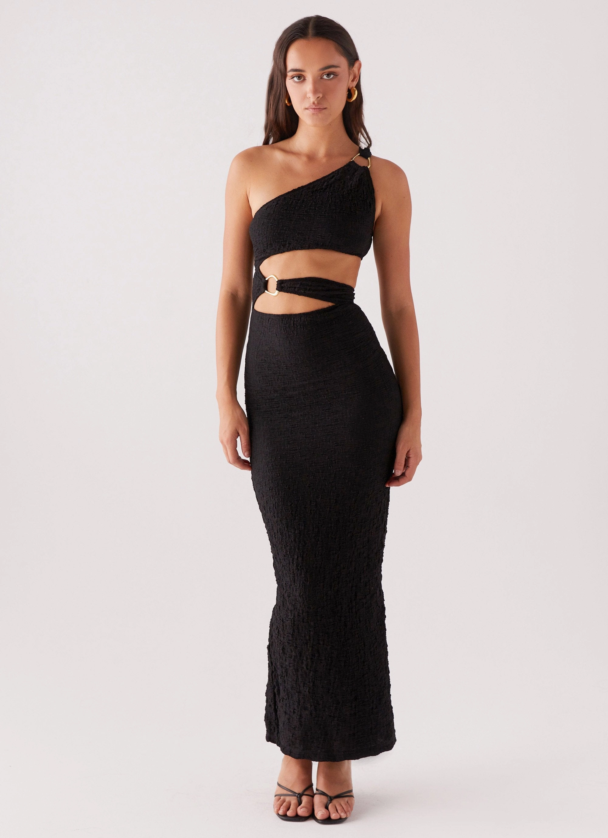 North Haven Maxi Dress - Black Stylish Touch Chain-Detail