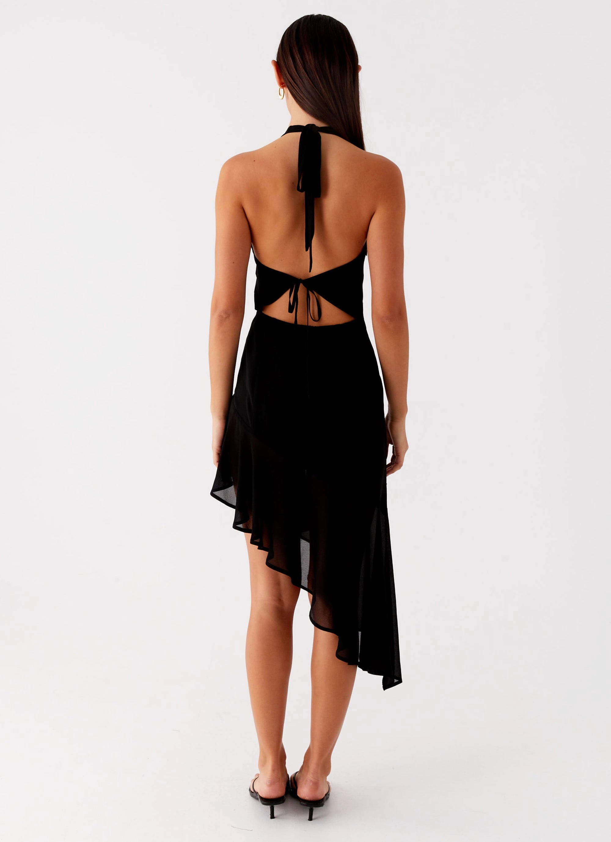 Clean Slate Midi Dress - Black Sunset Hour Kimono-Sleeve