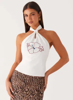 Outdoor Apparel Comfortable fit Herlie Halter Top - Off White