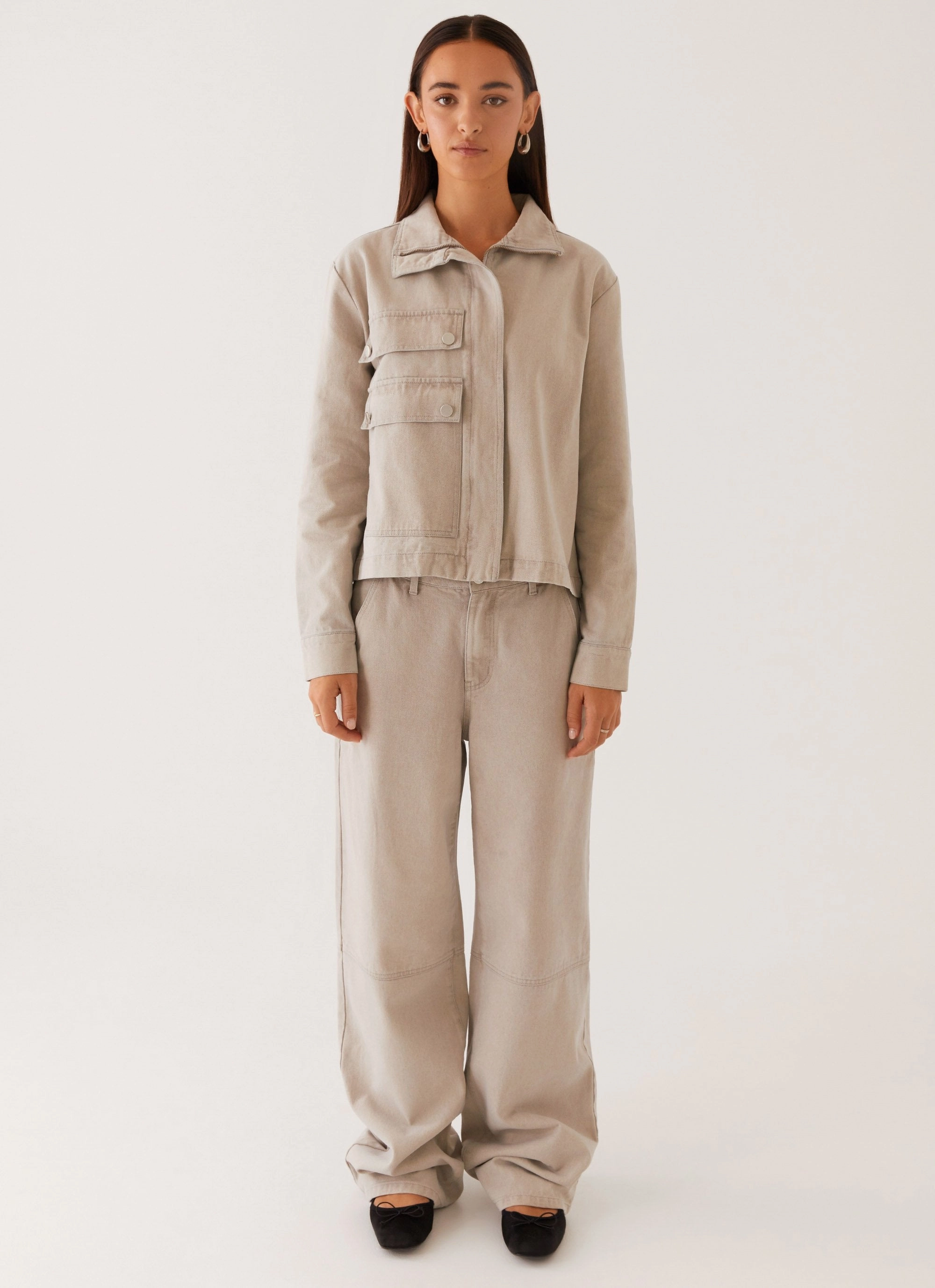 Milani Denim Jacket - Grey SoftshellMaterial Multi Use Piece