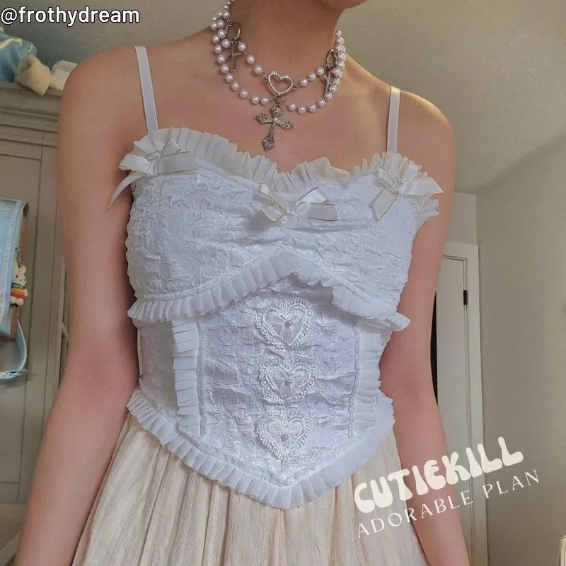 Fairy white bow camisole