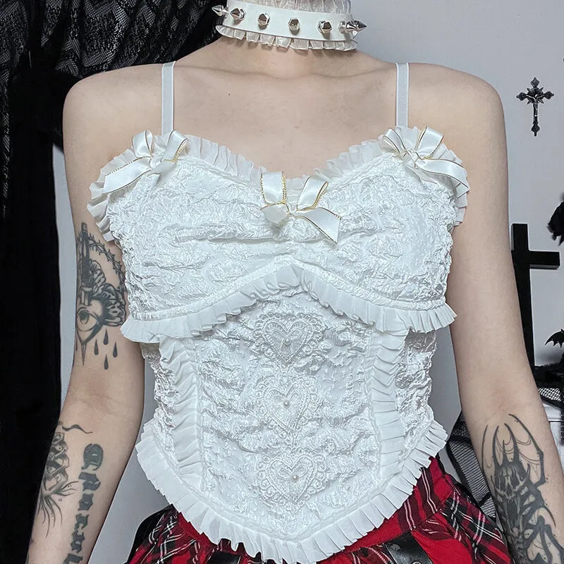 Fairy white bow camisole