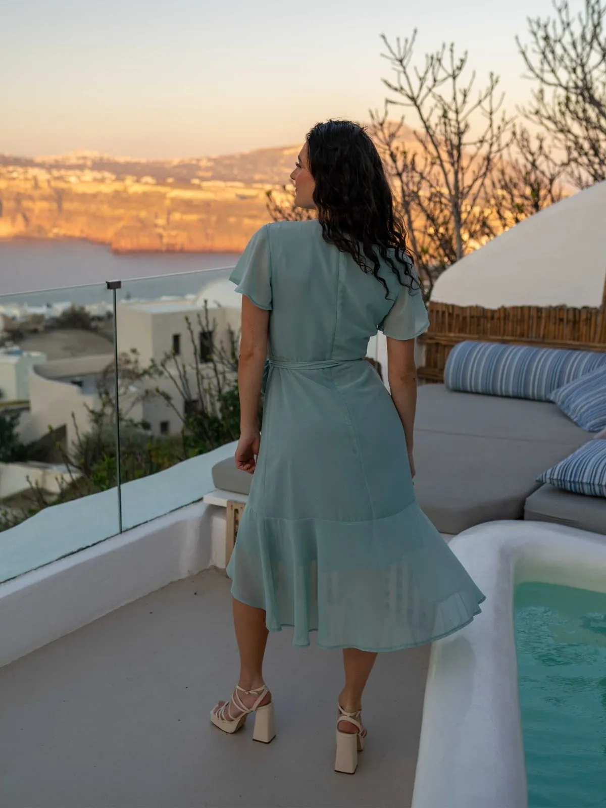 Must Have Faith Midi Ruffle Dress / Sage