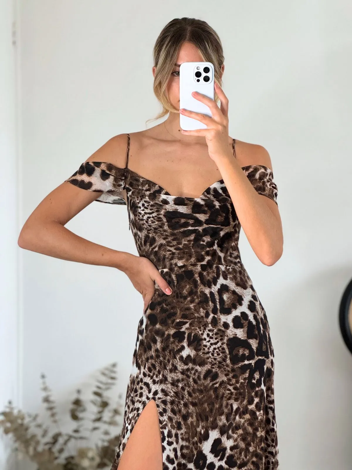 animal-print Tasmin Cold Shoulder Maxi Dress in Animal