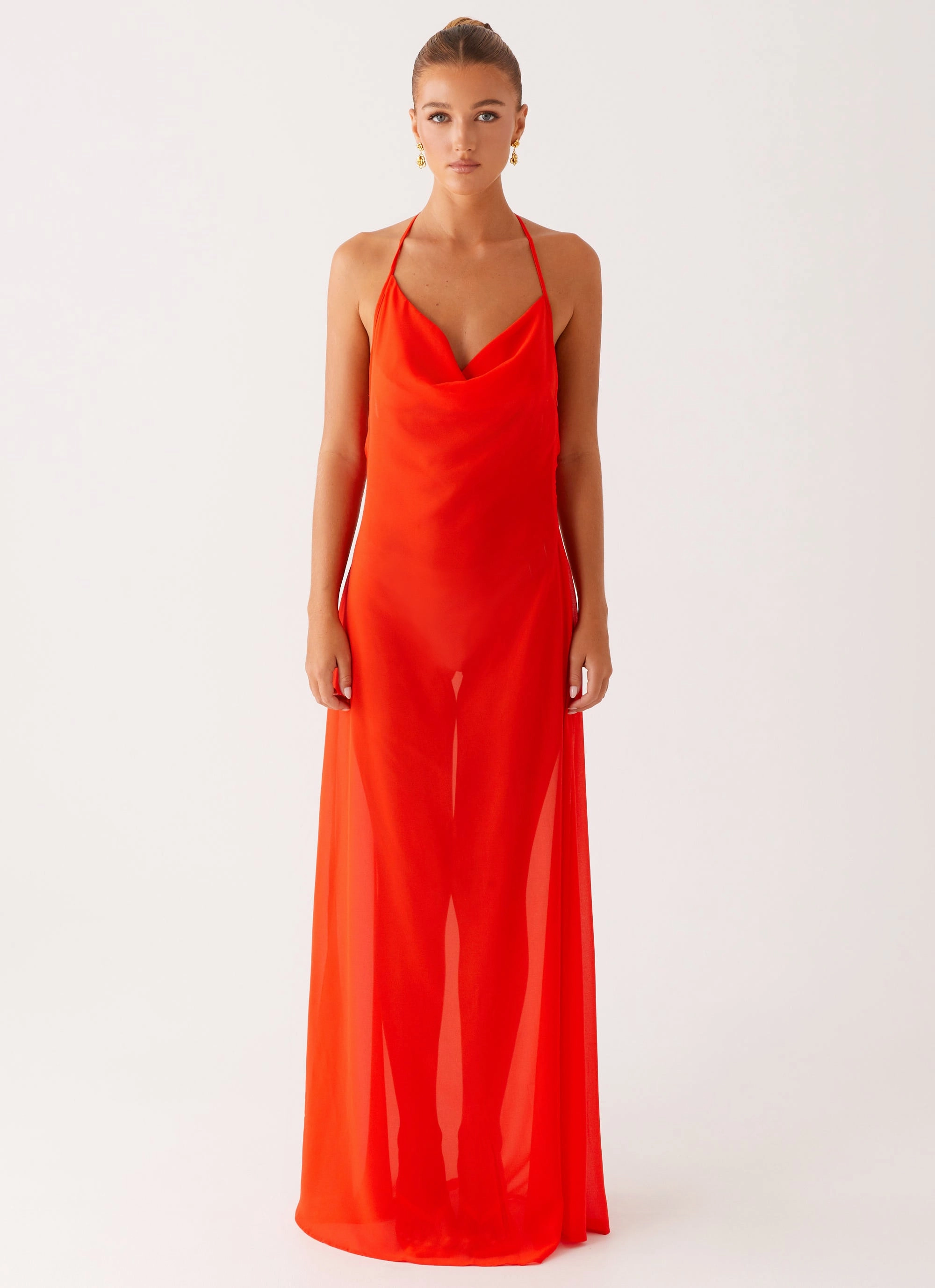 Skin Tone Spring Mood Fantasy Maxi Dress - Orange