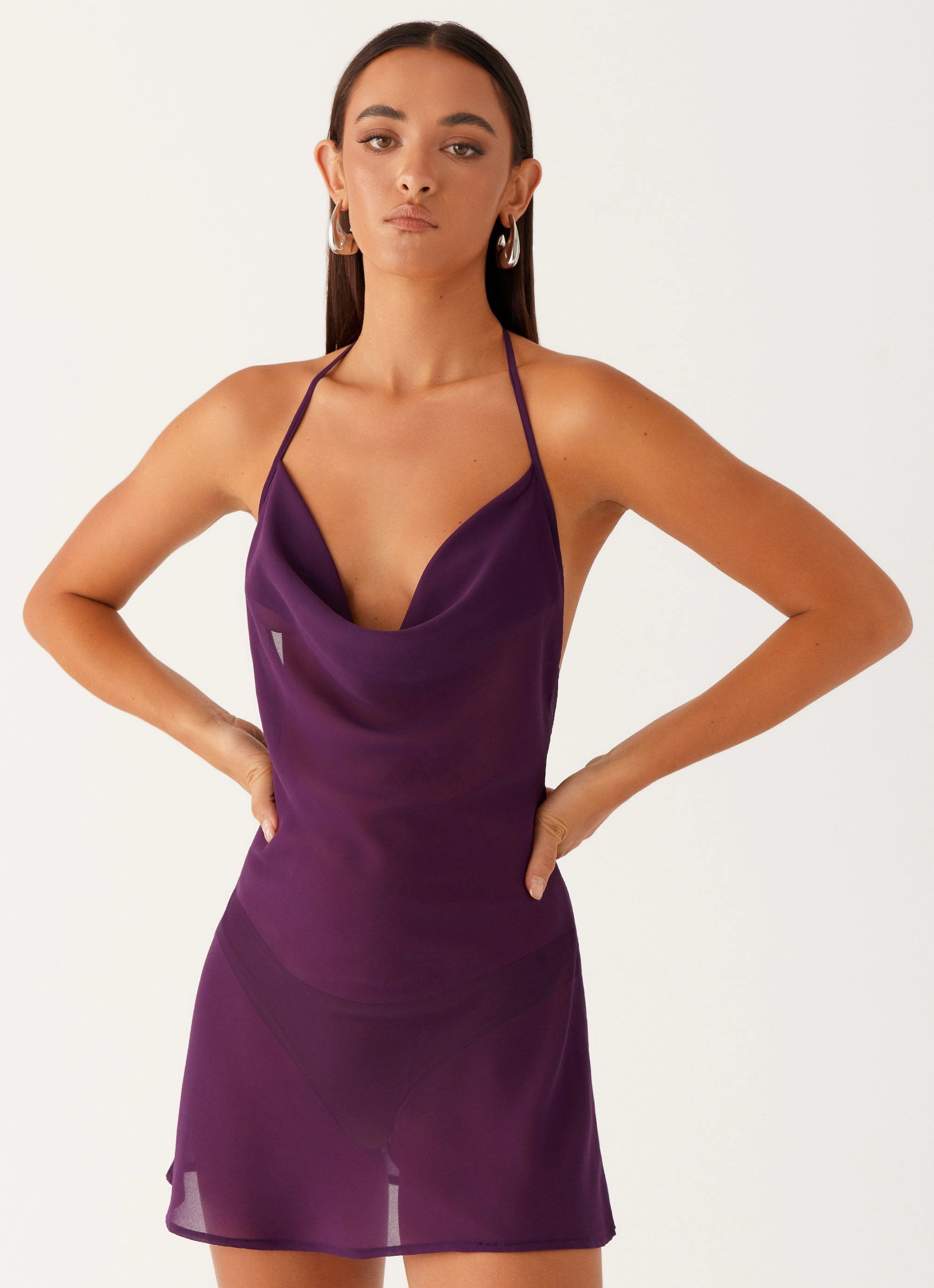 Fantasy Mini Dress - Mulberry Seamless-Look
