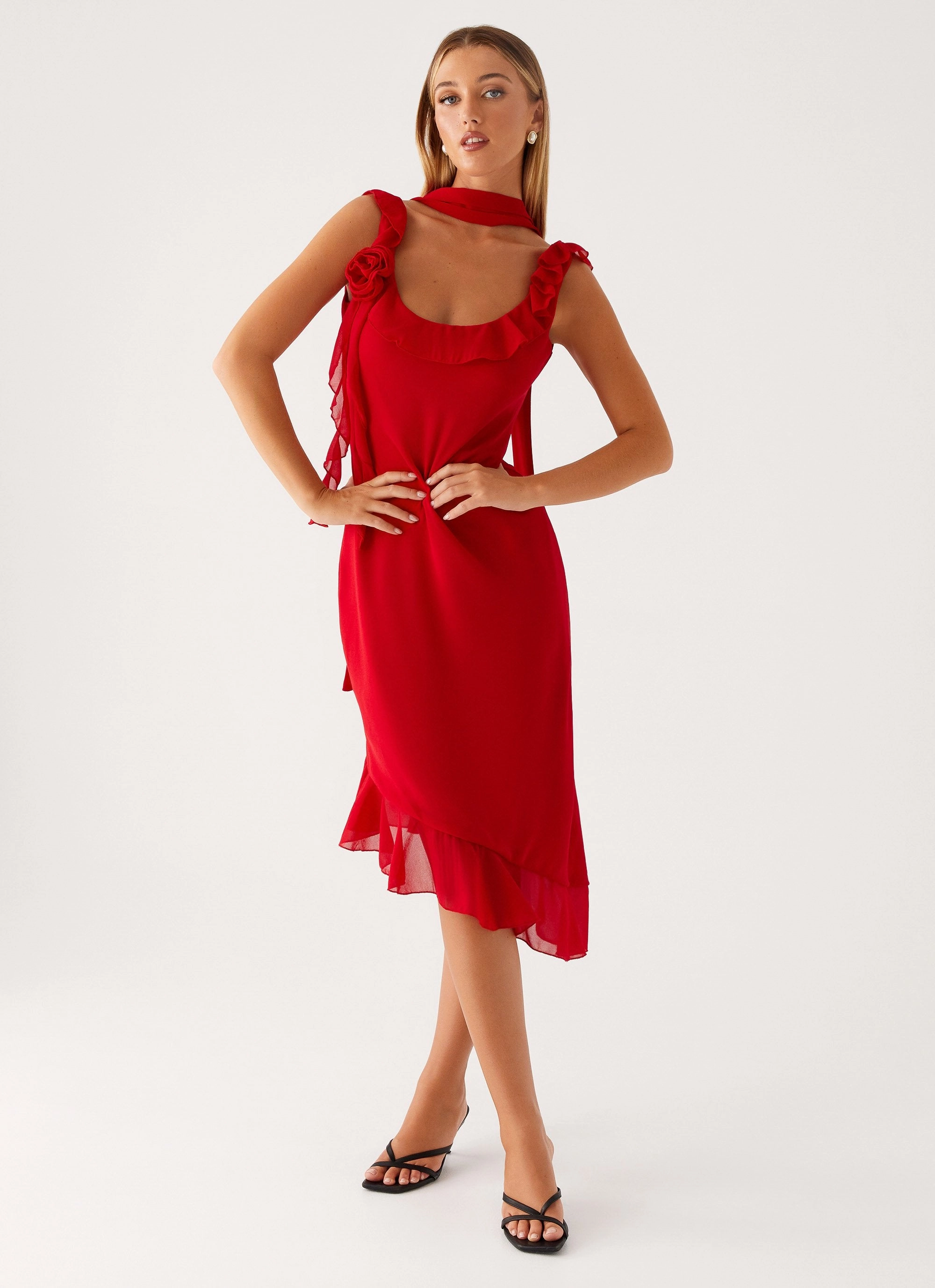 Fariday Midi Dress - Red Weekend Favorite Daily Flex