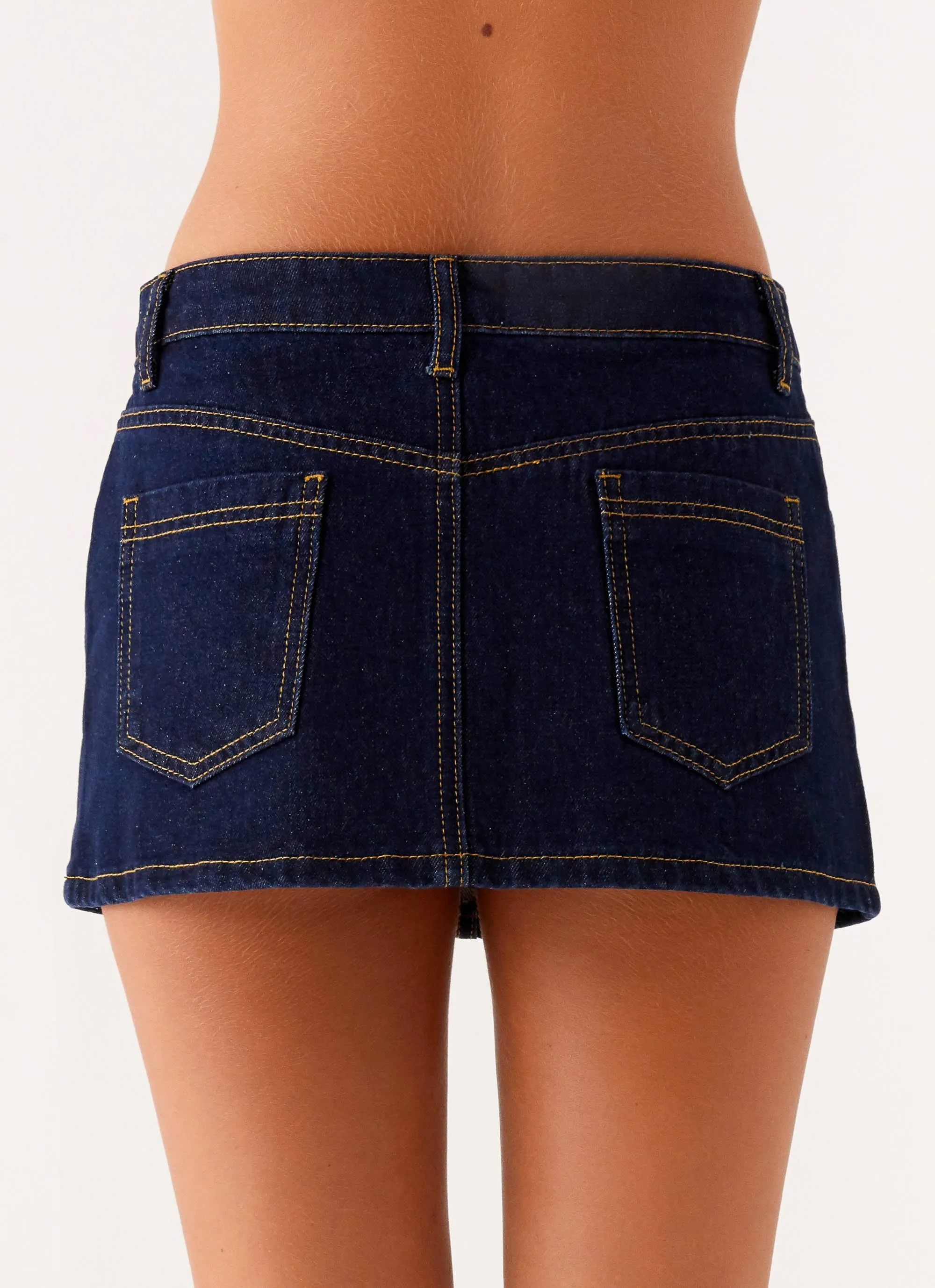 Maysa Low Rise Mini Skirt - Indigo Fresh Look Water resistant coating