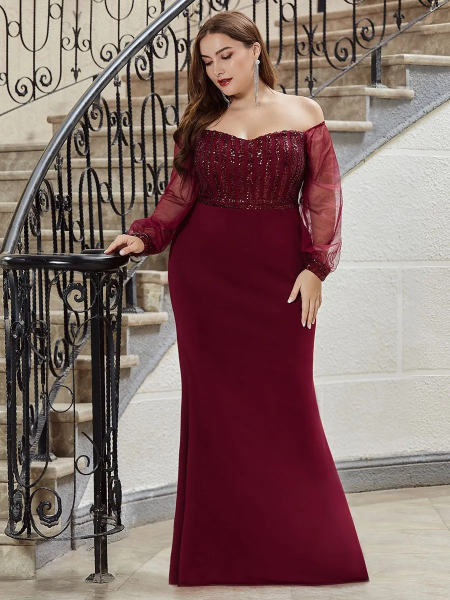 Fashion Mermaid Long Evening Dresses with Sequin EP00711