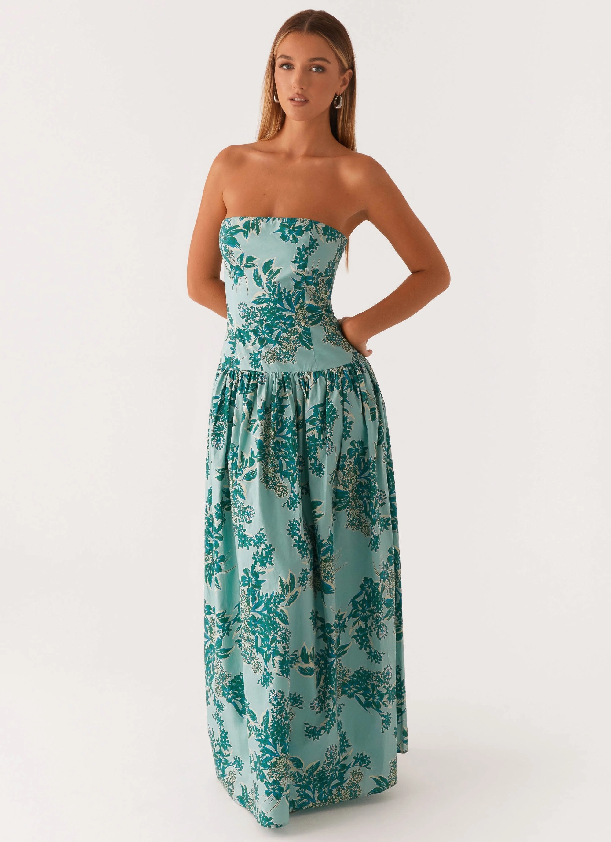 Andorra Maxi Dress - Cloud Nine Floral Semi Fit Winter Wrap