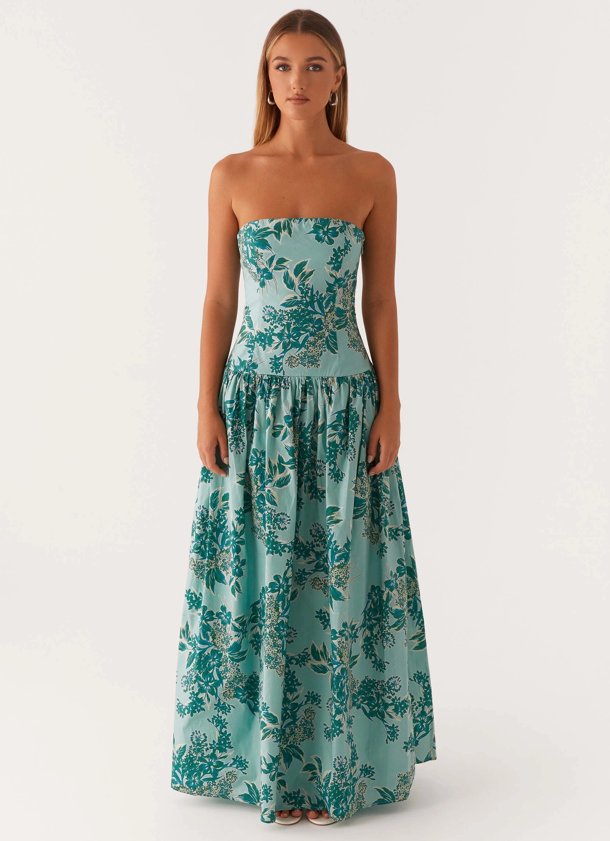 Andorra Maxi Dress - Cloud Nine Floral Cozy Comfort Scandi Clean