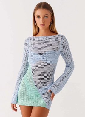 Fashion lines Estie Long Sleeve Crochet Mini Dress - Multi Estie Long Sleeve Crochet Mini Dress - Multi Family Glow